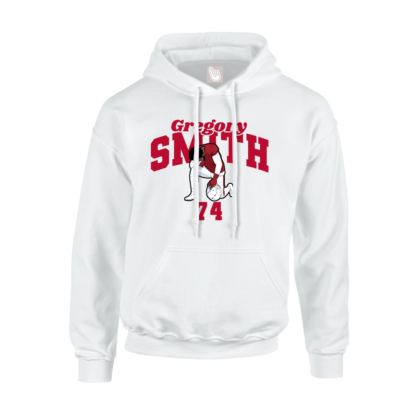Youth Hoodie — Signature Arch in White