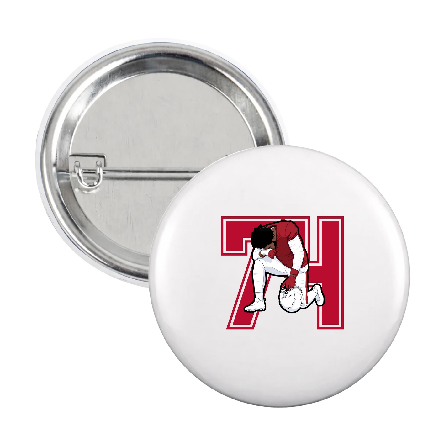 Game Day Button — Number in White
