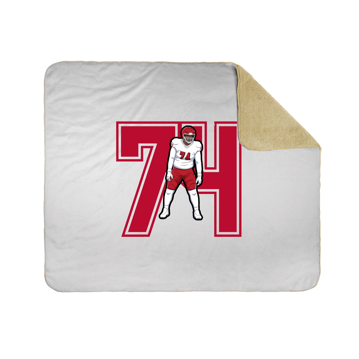 Throw Blanket — Number in White