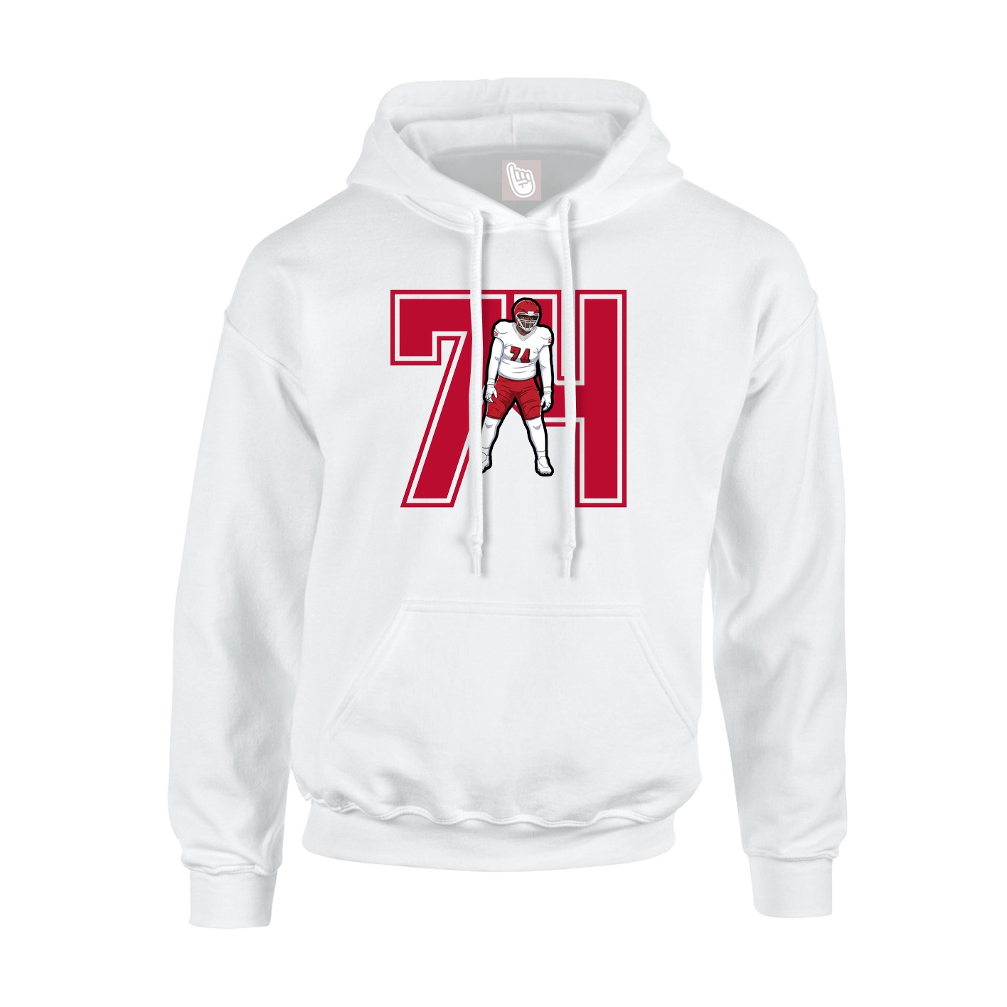 Youth Hoodie — Number in White