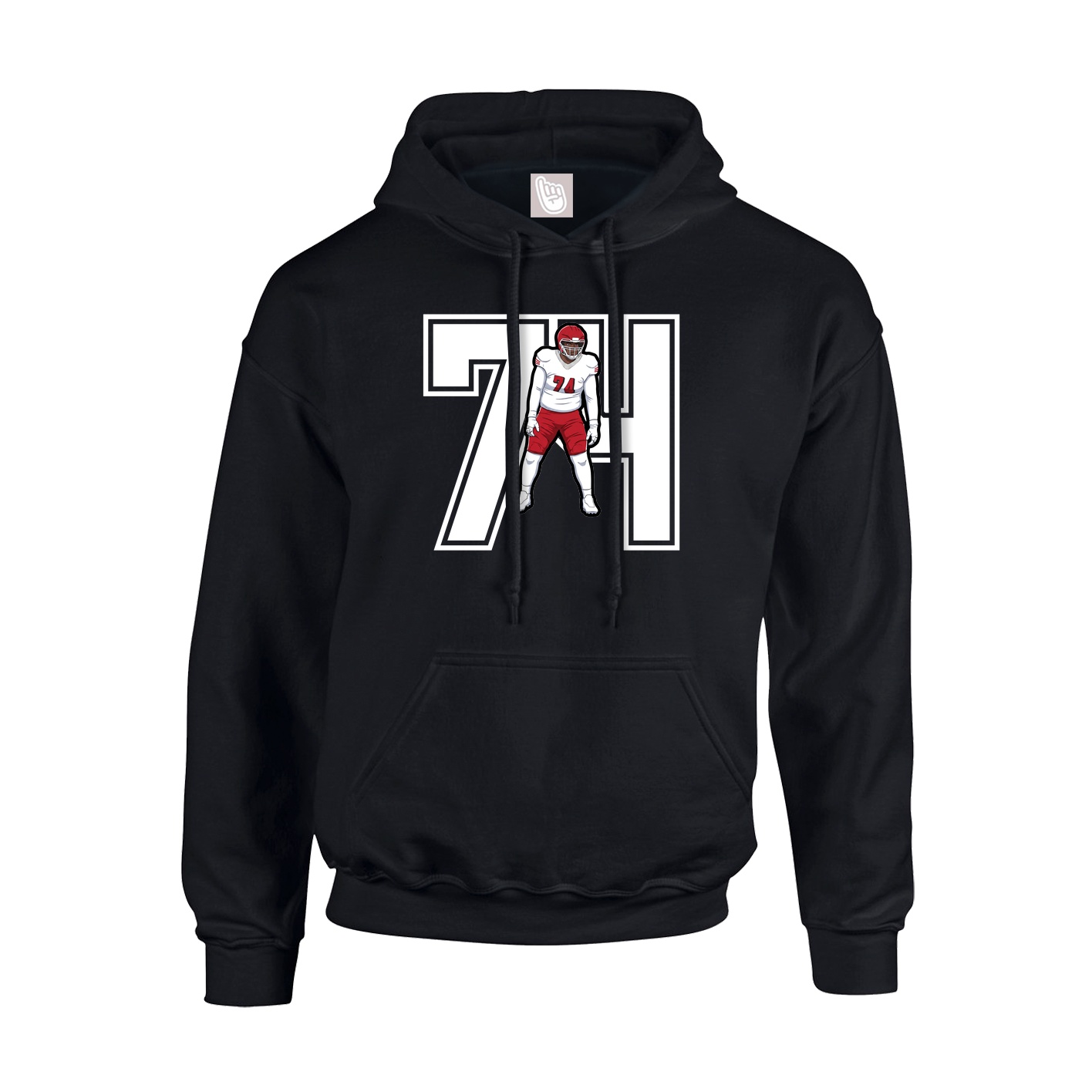 Youth Hoodie — Number in Black