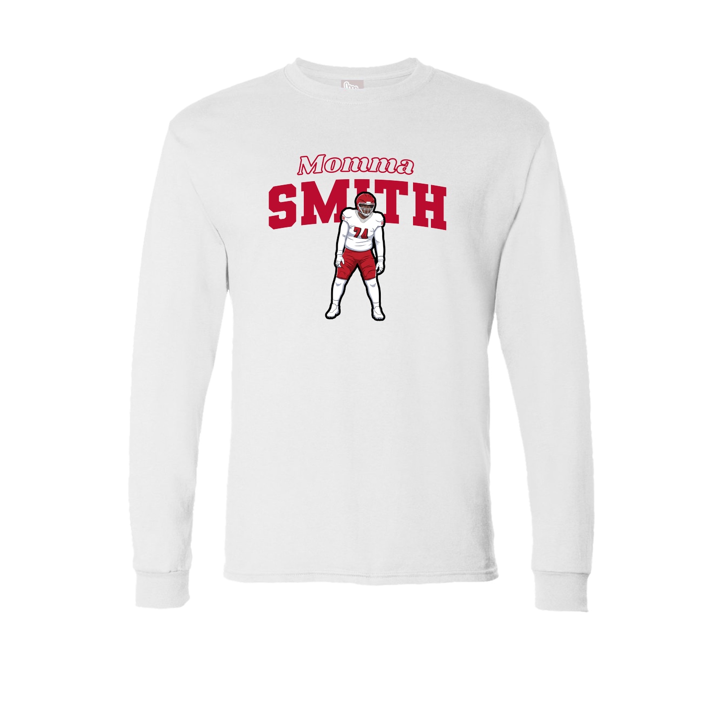 Long Sleeve Tee — Mothers Day Block in White