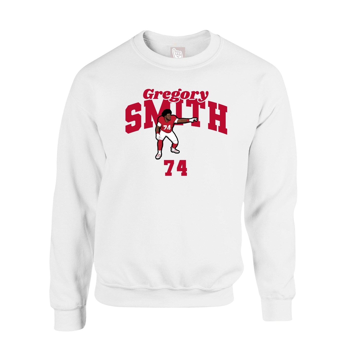 Fleece Crew — Signature Arch in White