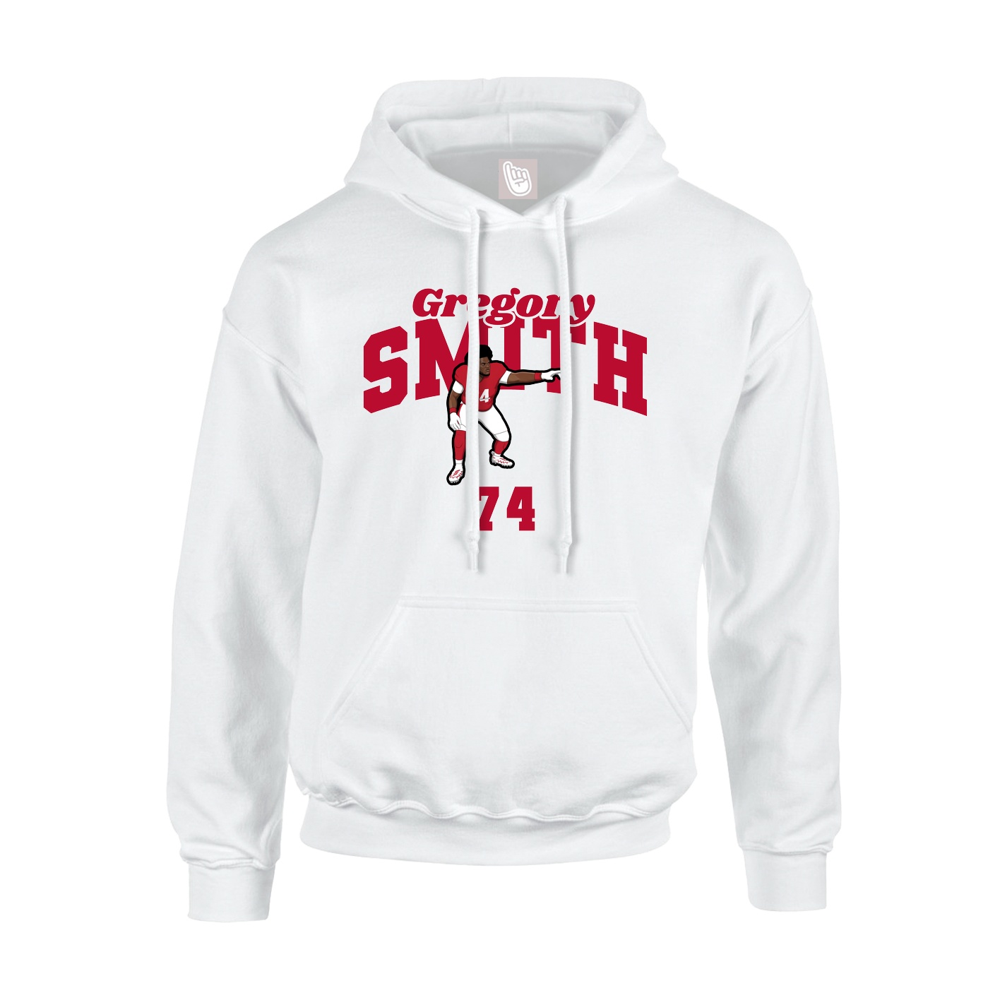 Youth Hoodie — Signature Arch in White