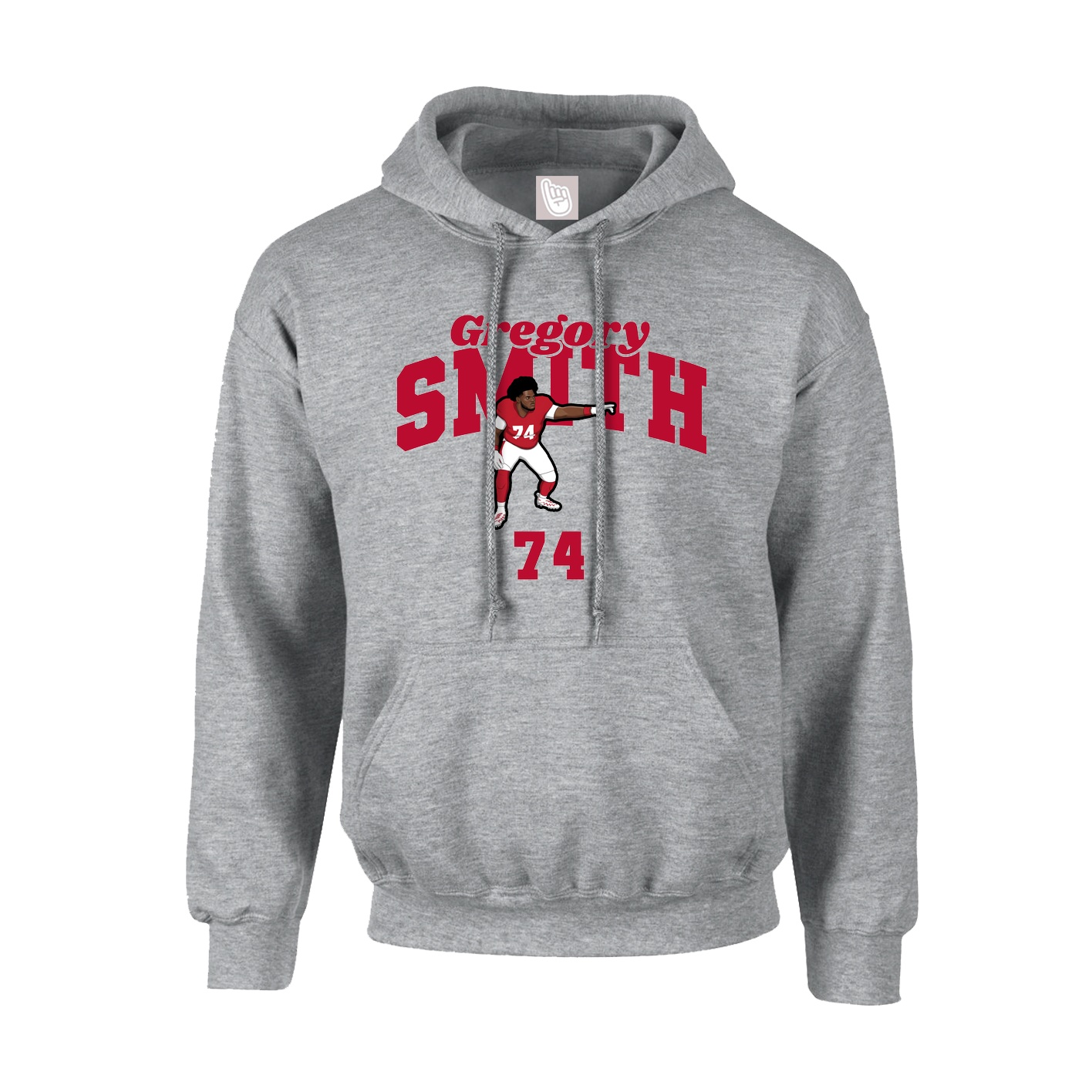 Youth Hoodie — Signature Arch in Grey