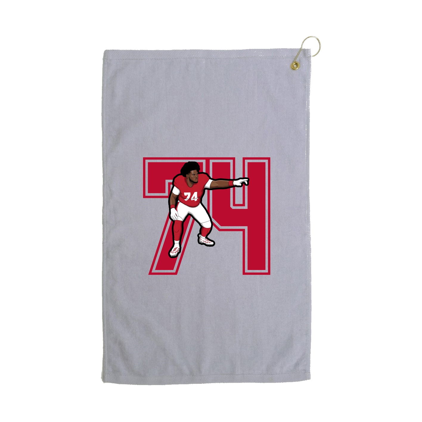Golf Towel — Number in Grey