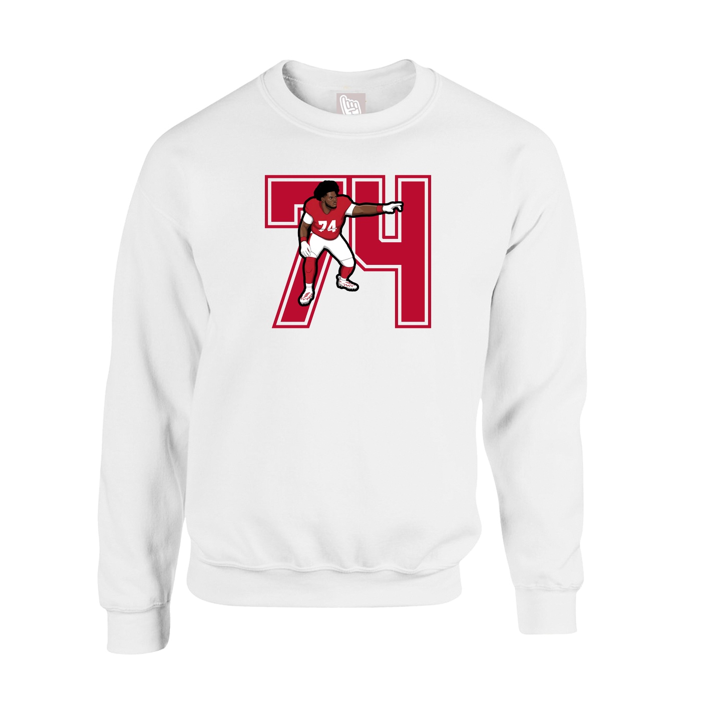Fleece Crew — Number in White