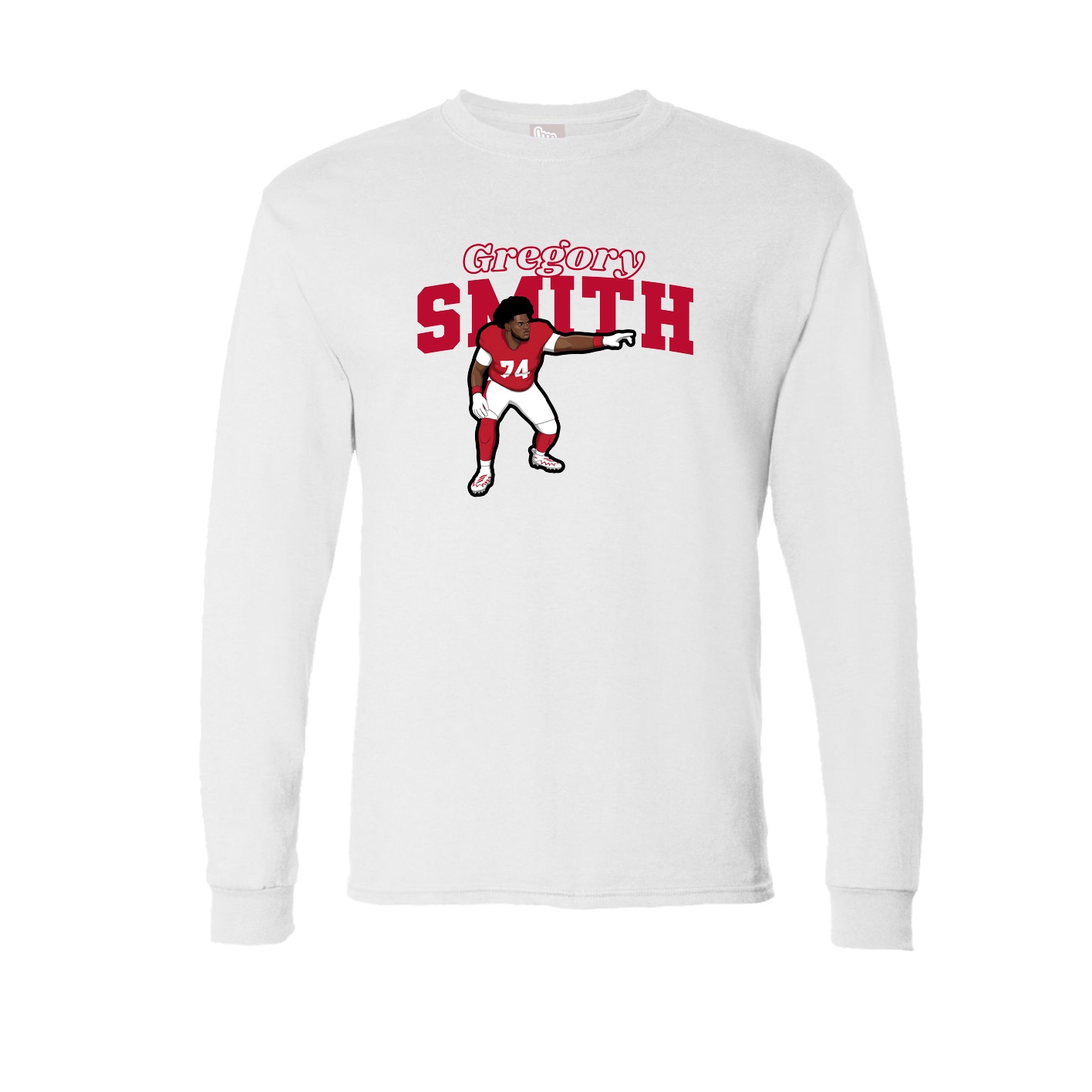 Long Sleeve Tee — Name Arch in White