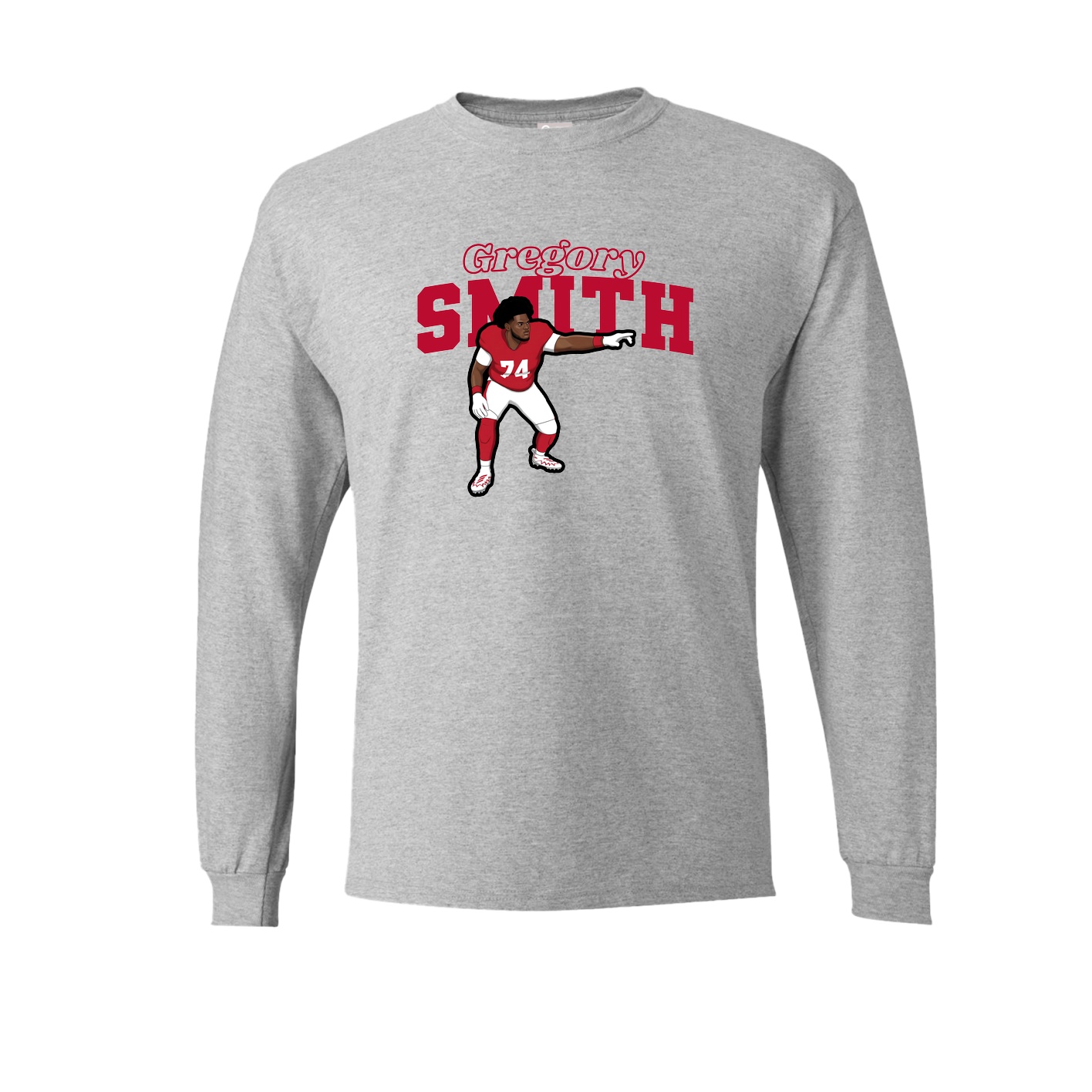 Long Sleeve Tee — Name Arch in Grey