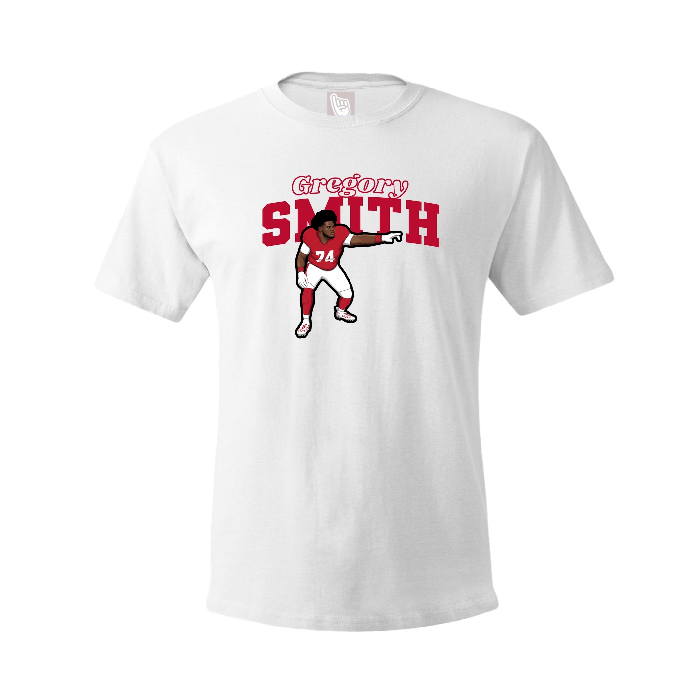 Youth Tee — Name Arch in White
