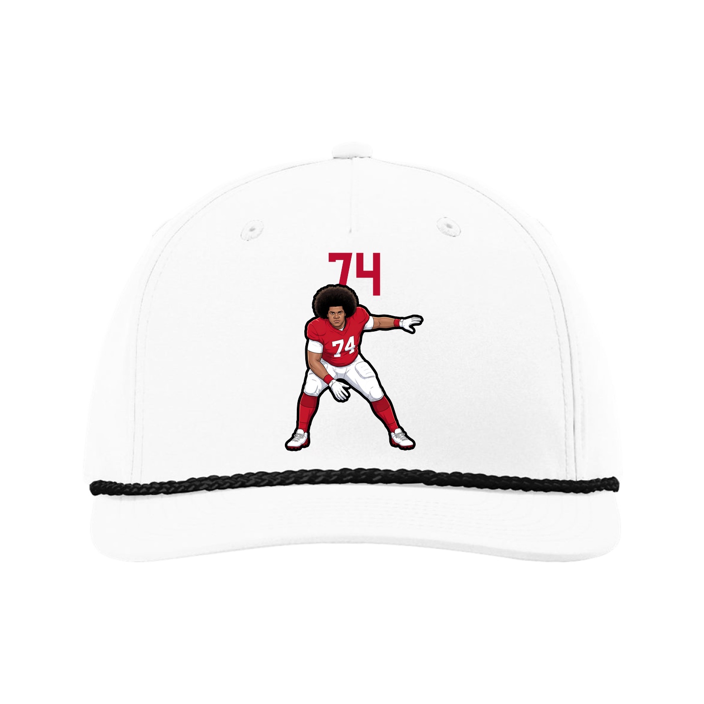 Five-Panel Classic Rope Cap — Number Top in White