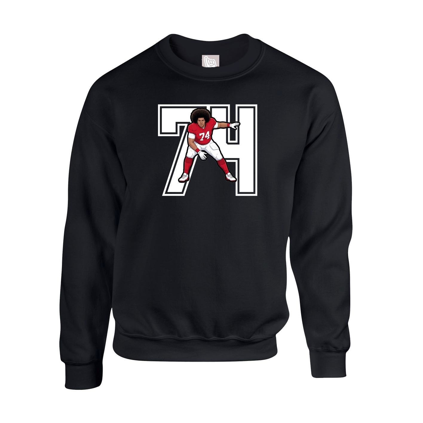 Fleece Crew — Number in Black