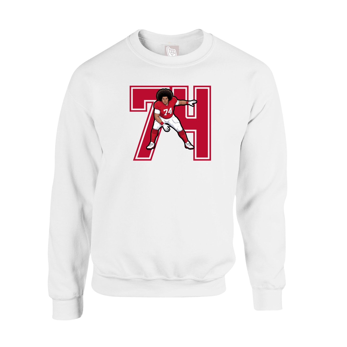 Fleece Crew — Number in White
