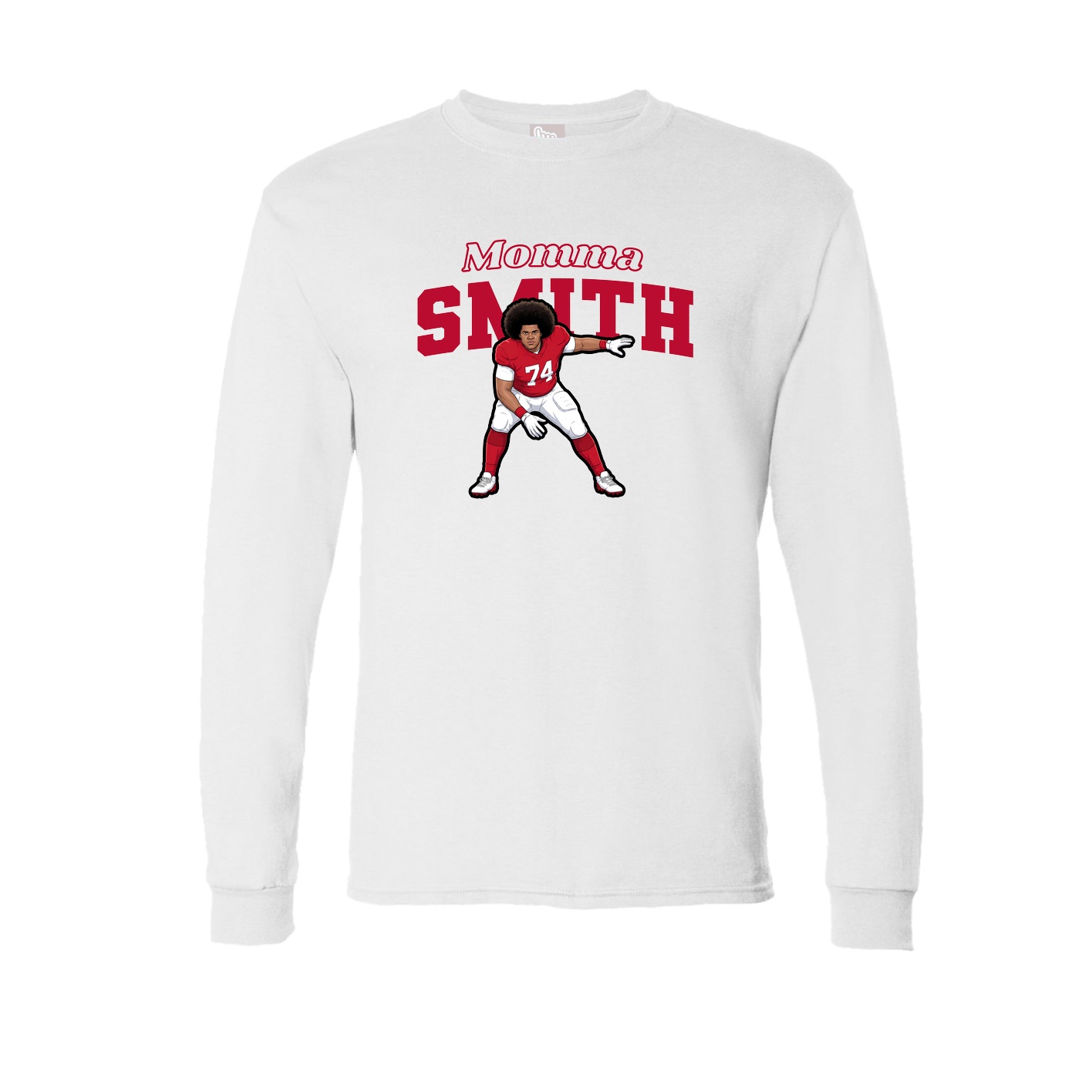Long Sleeve Tee — Mothers Day Block in White