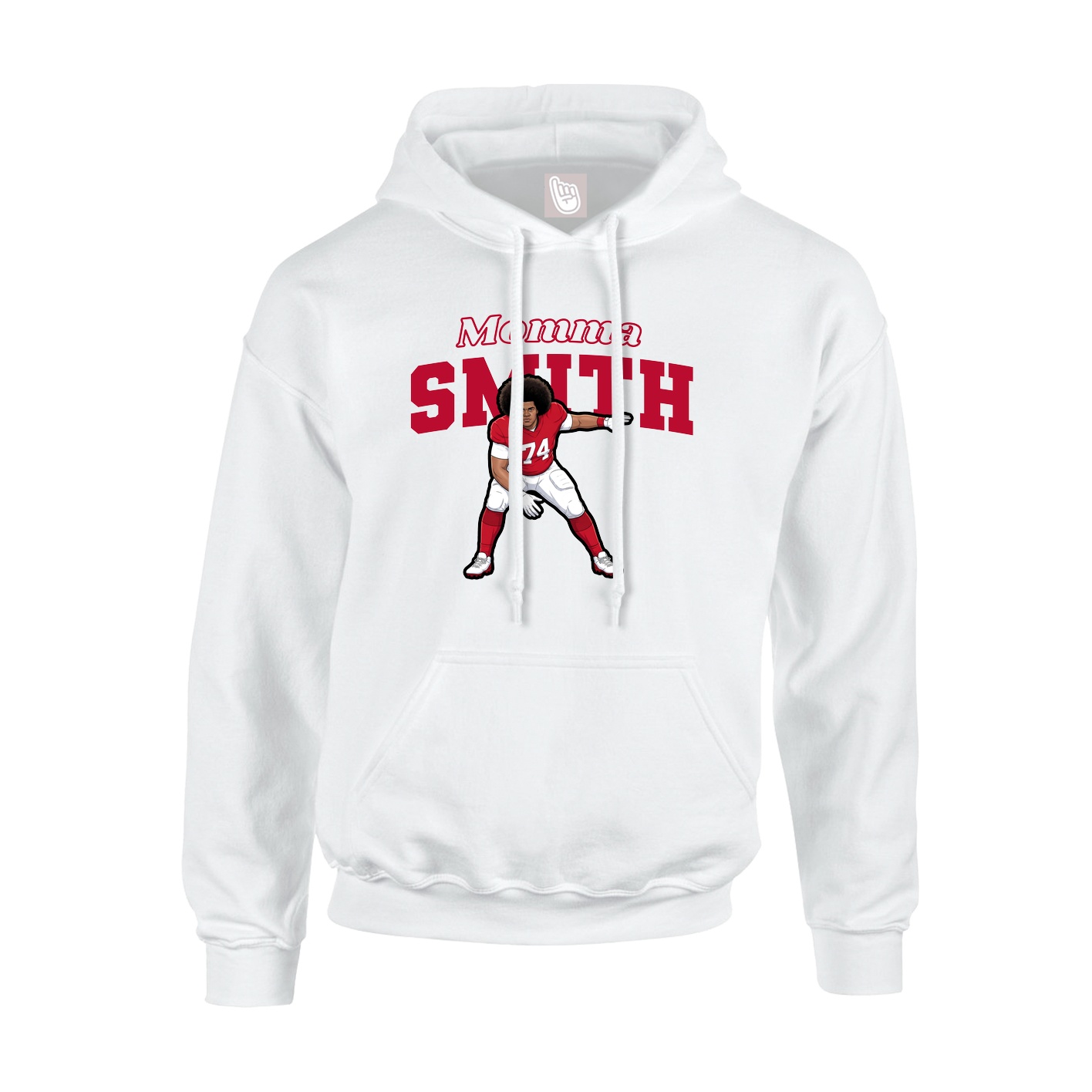 Youth Hoodie — Mothers Day Block in White