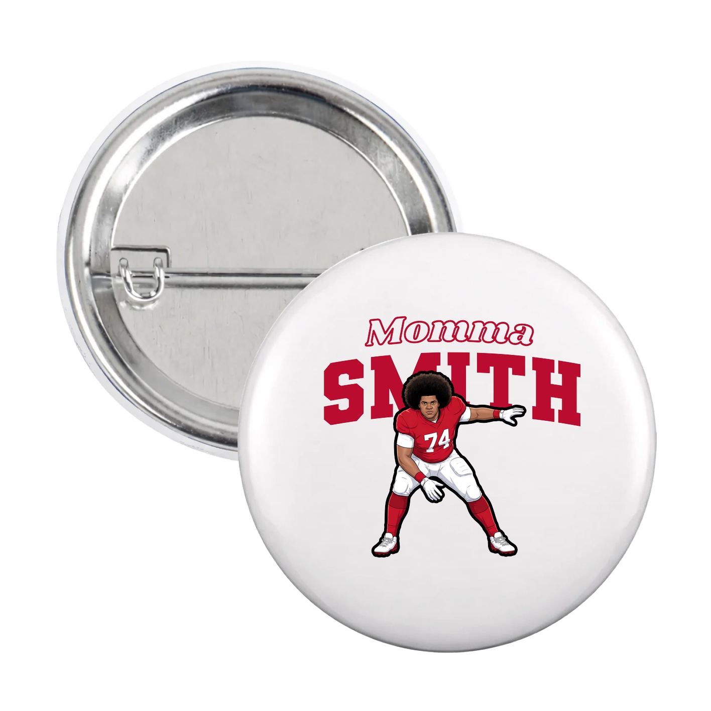 Game Day Button — Mothers Day Block in White