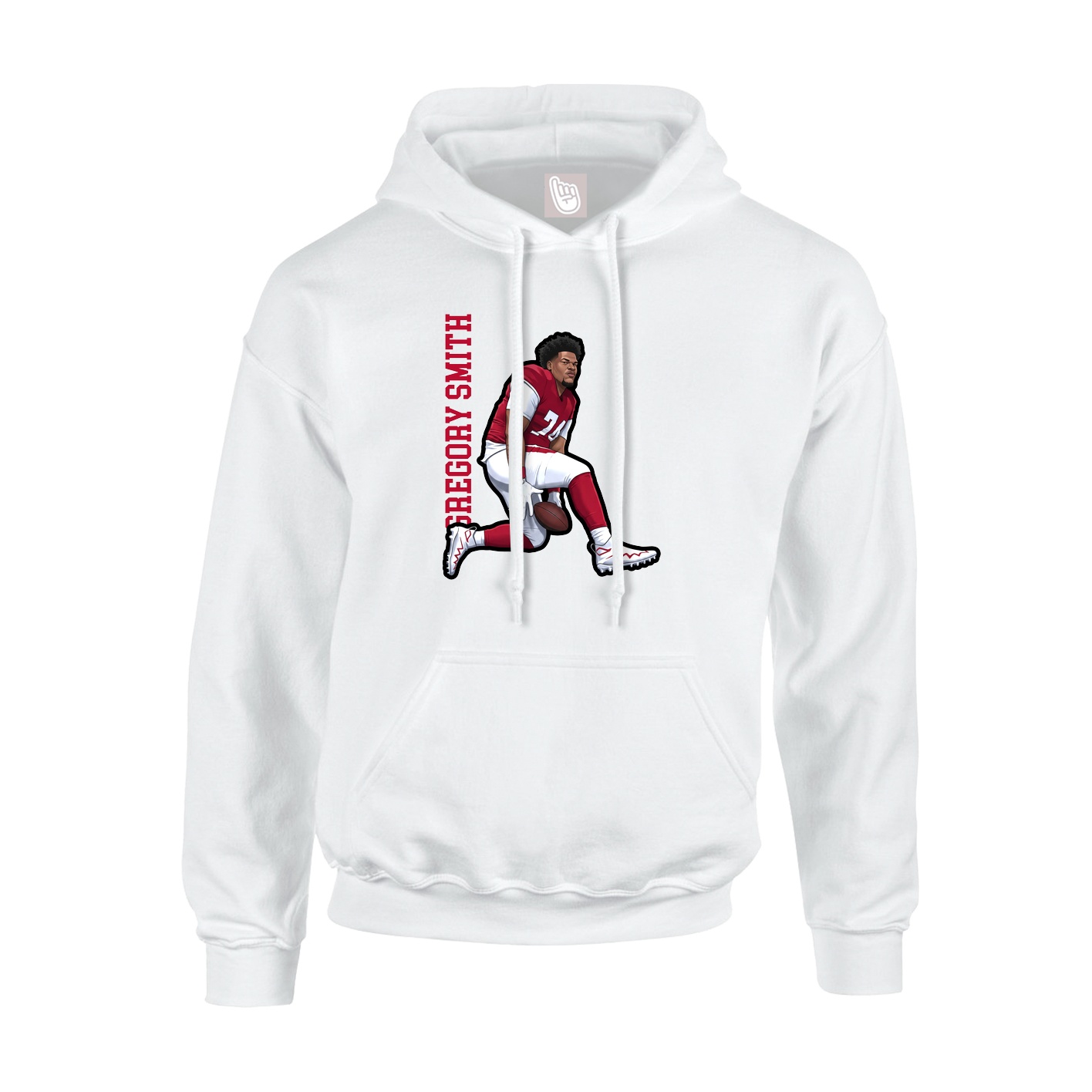 Youth Hoodie — Name Vertical in White