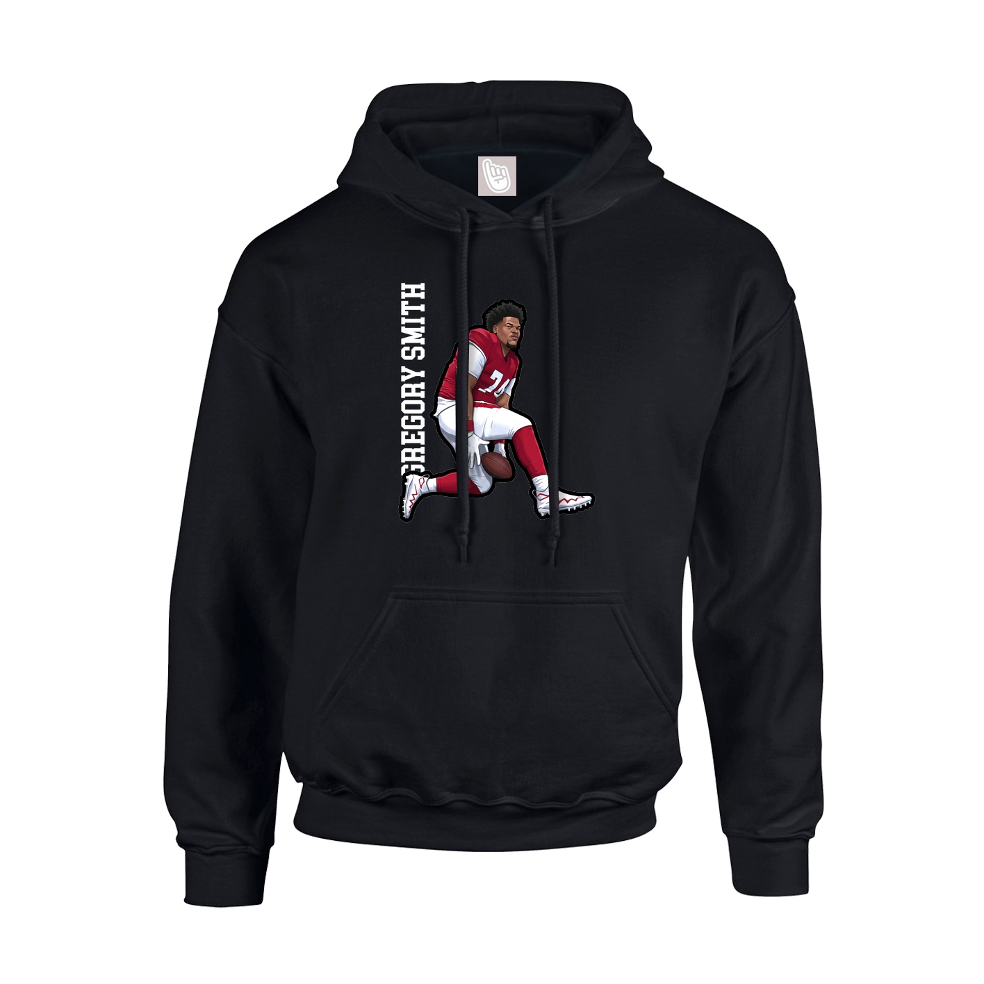 Youth Hoodie — Name Vertical in Black