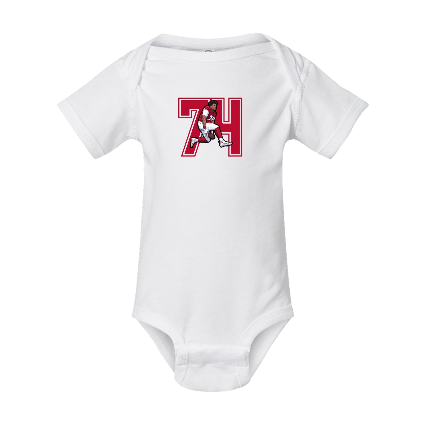 Baby Onesie — Number in White