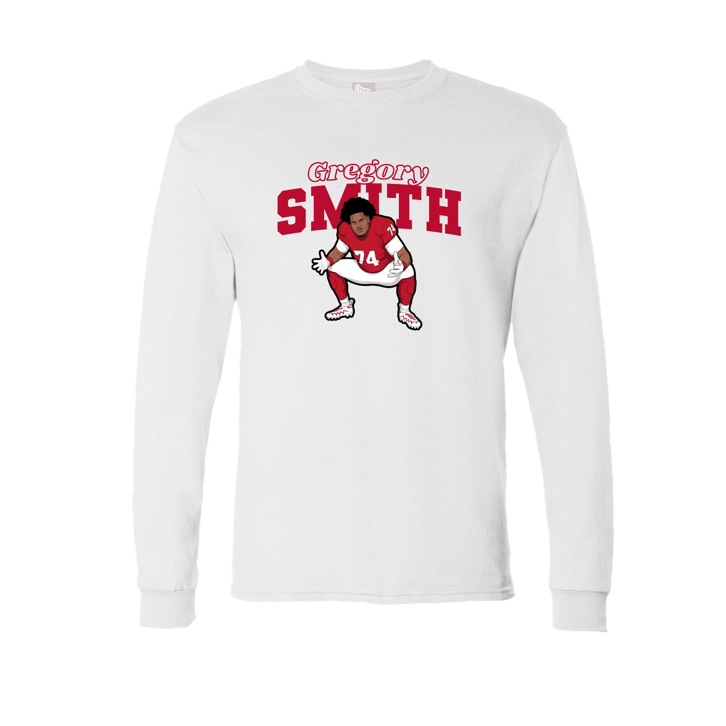 Long Sleeve Tee — Name Arch in White