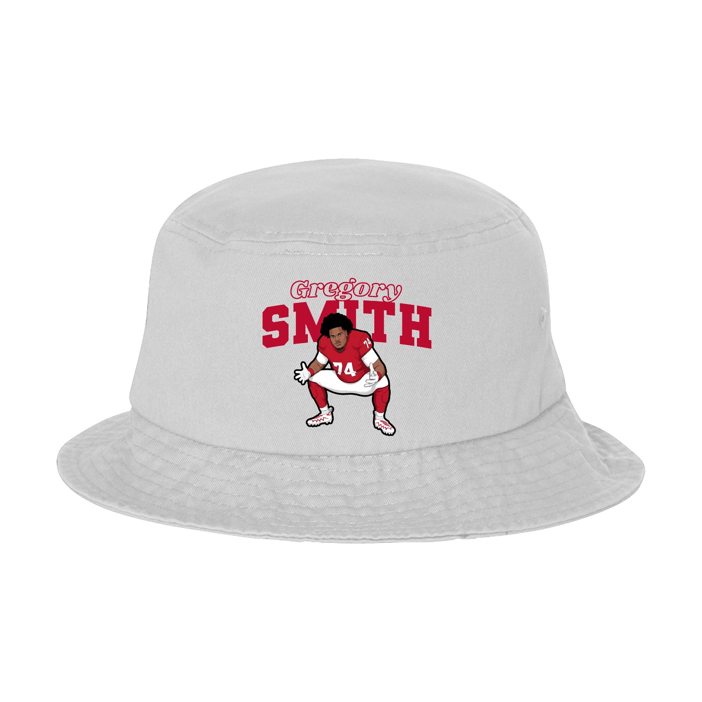 Bucket Cap — Name Arch in White