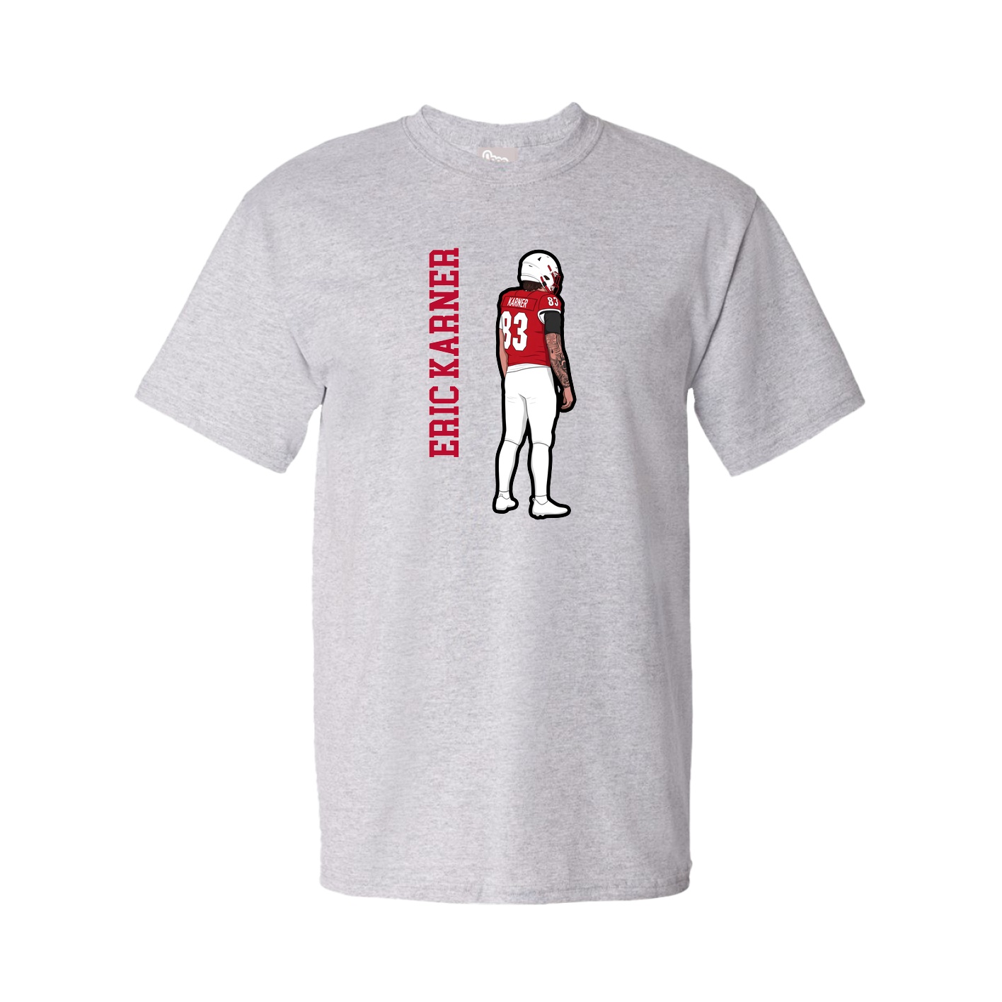 Tee — Name Vertical in Grey