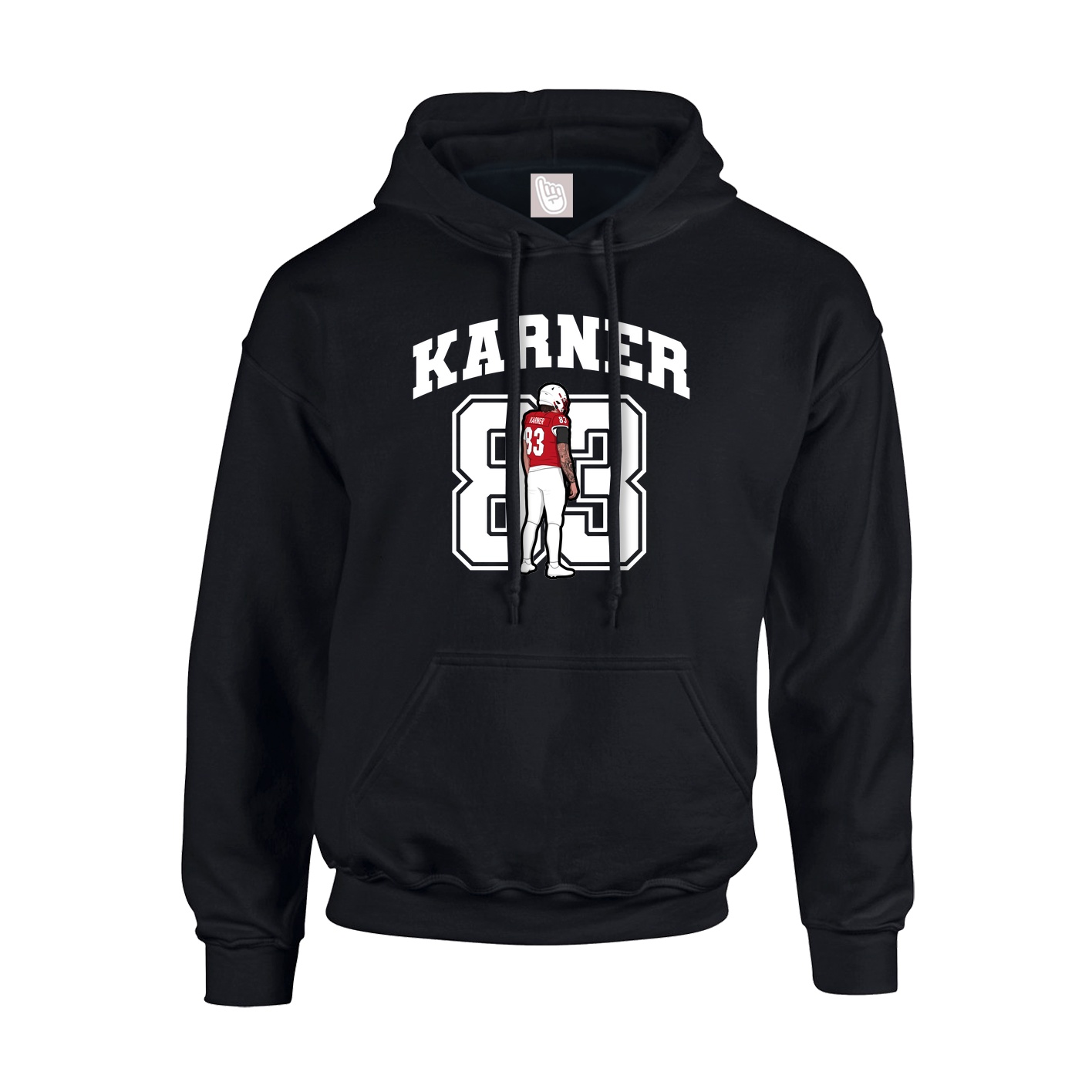 Youth Hoodie — Number in Black