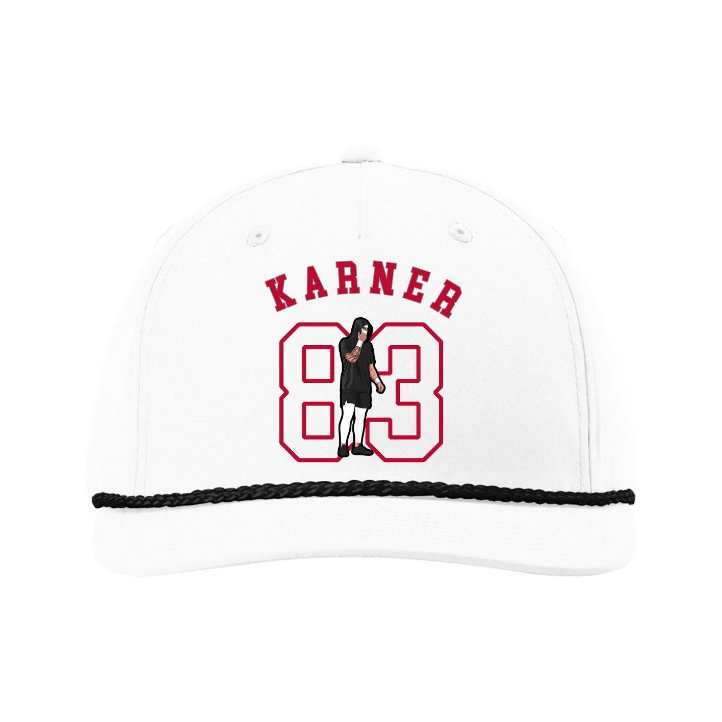 Five-Panel Classic Rope Cap — Shirsey Arch in White