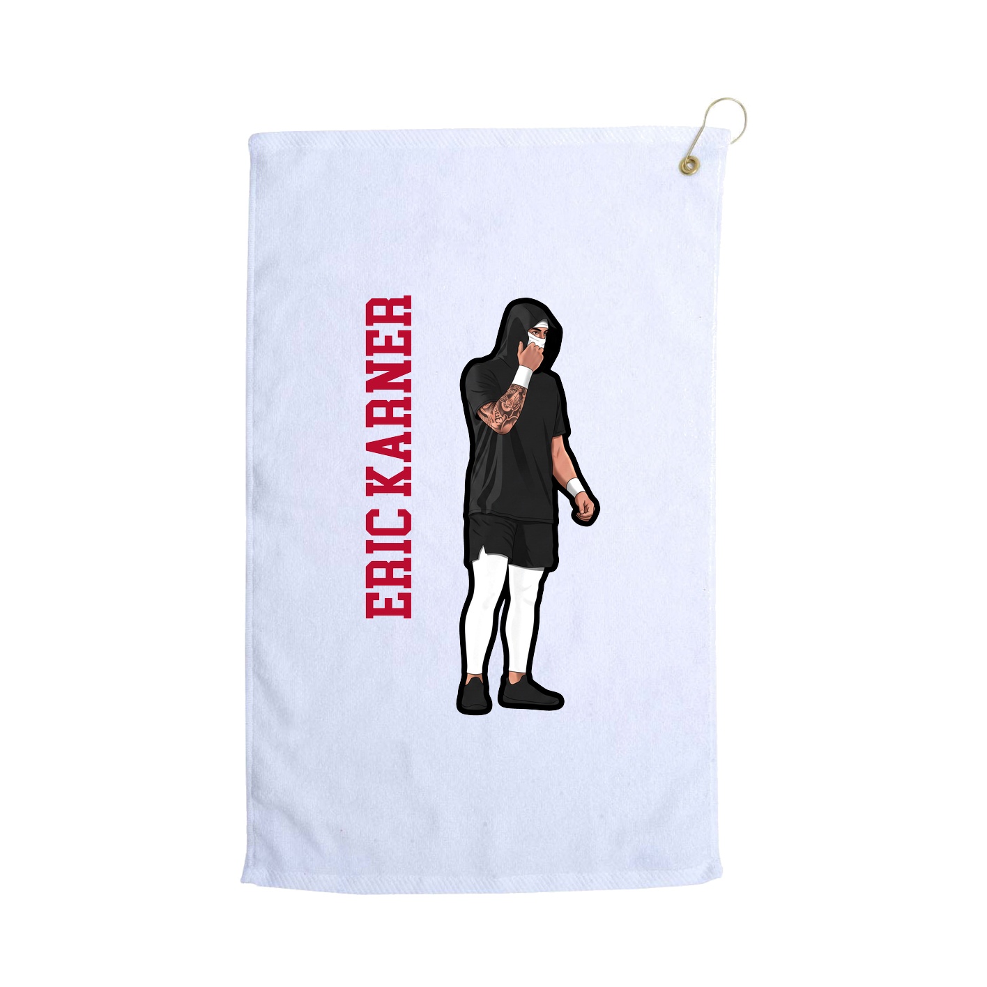 Golf Towel — Name Vertical in White