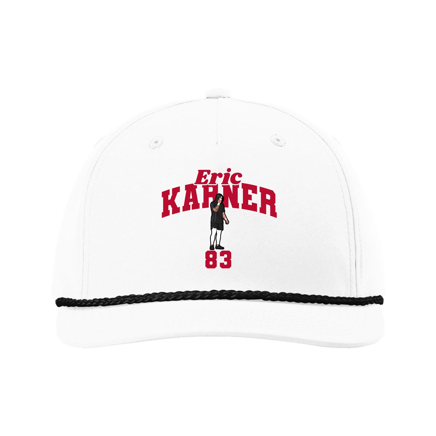 Five-Panel Classic Rope Cap — Signature Arch in White