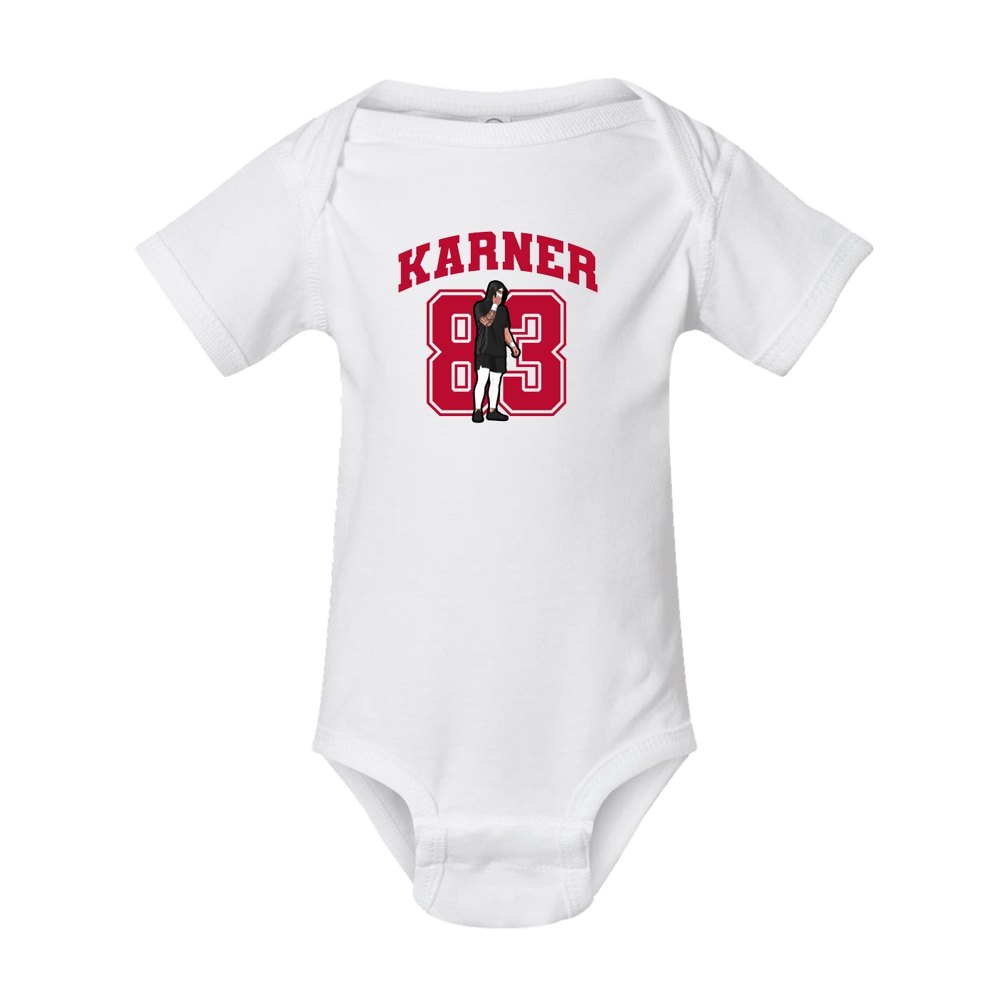 Baby Onesie — Number in White