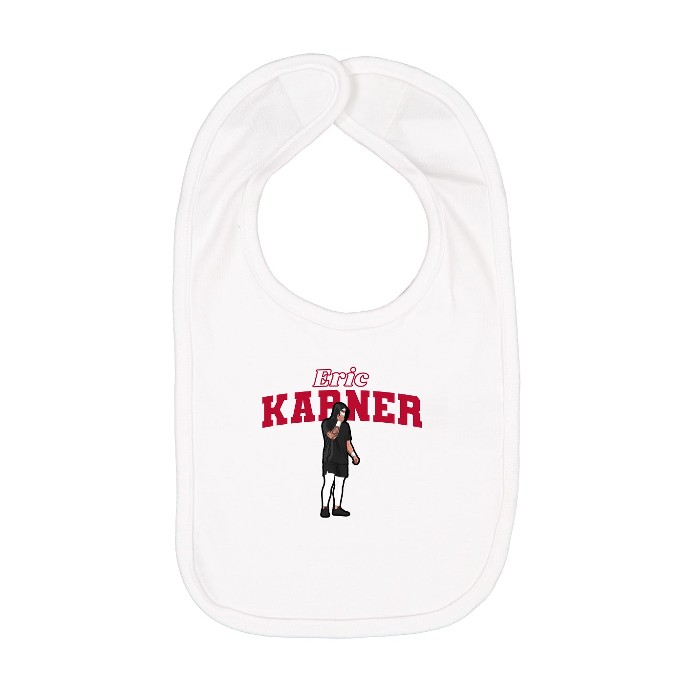 Infant Bib — Name Arch in White