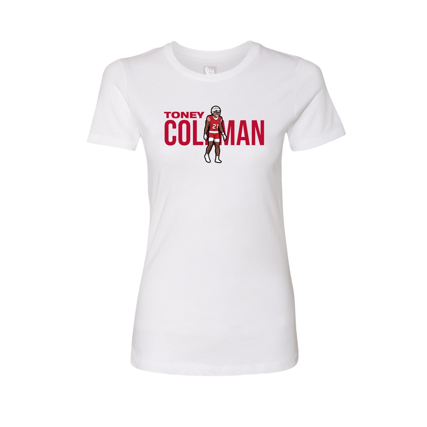Fitted Women's Tee — Player Name in White