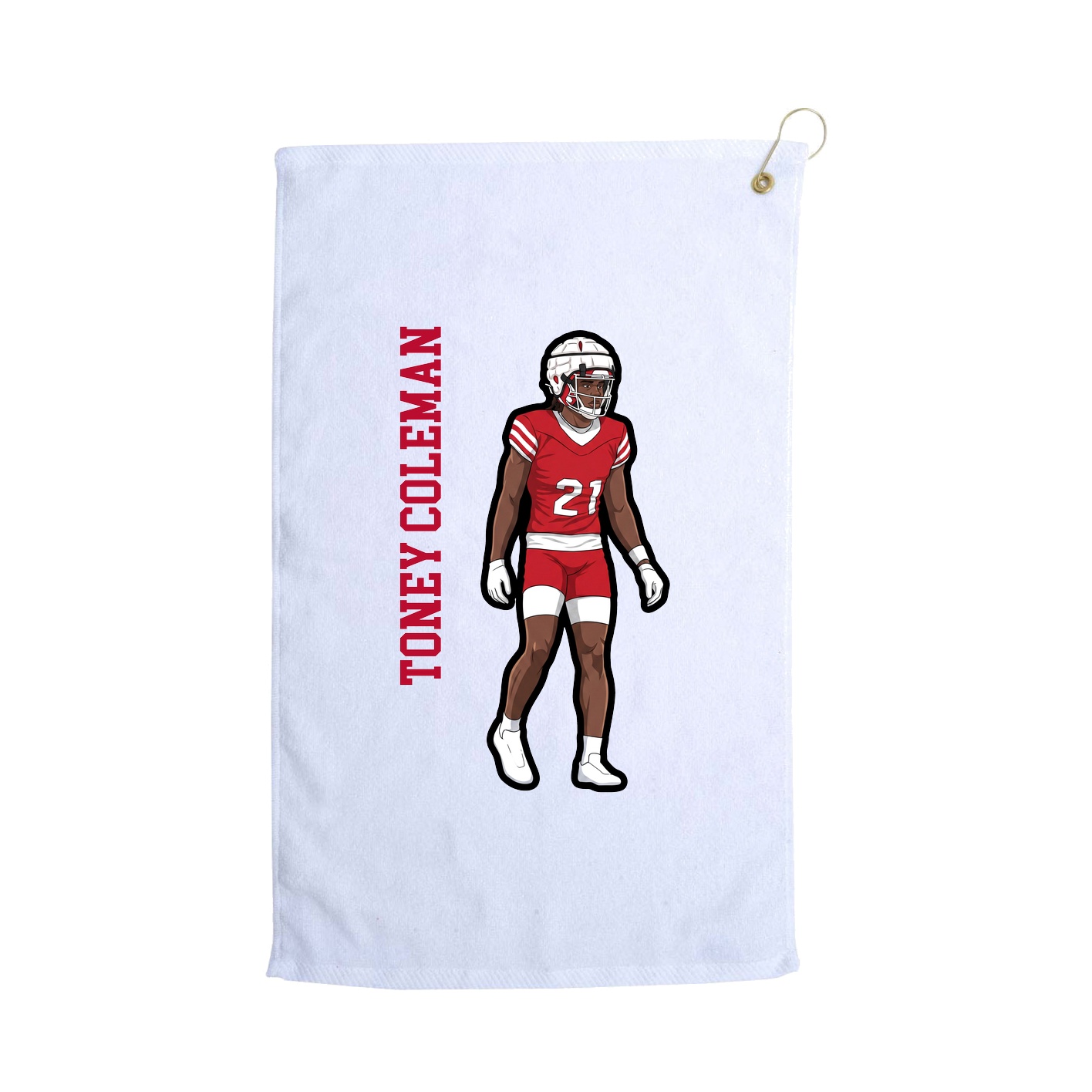 Golf Towel — Name Vertical in White