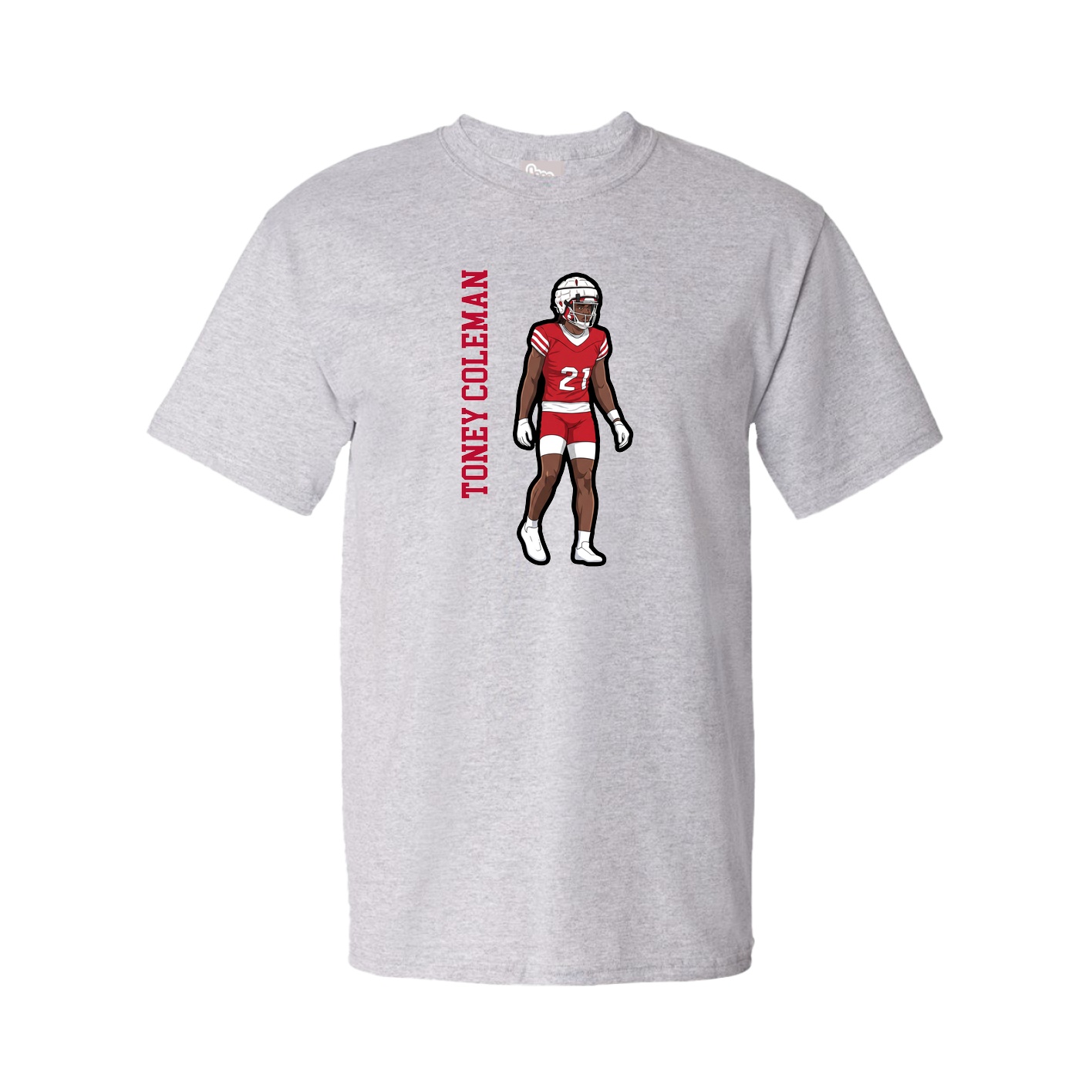 Tee — Name Vertical in Grey