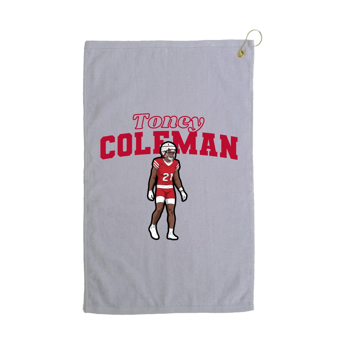 Golf Towel — Name Arch in Grey
