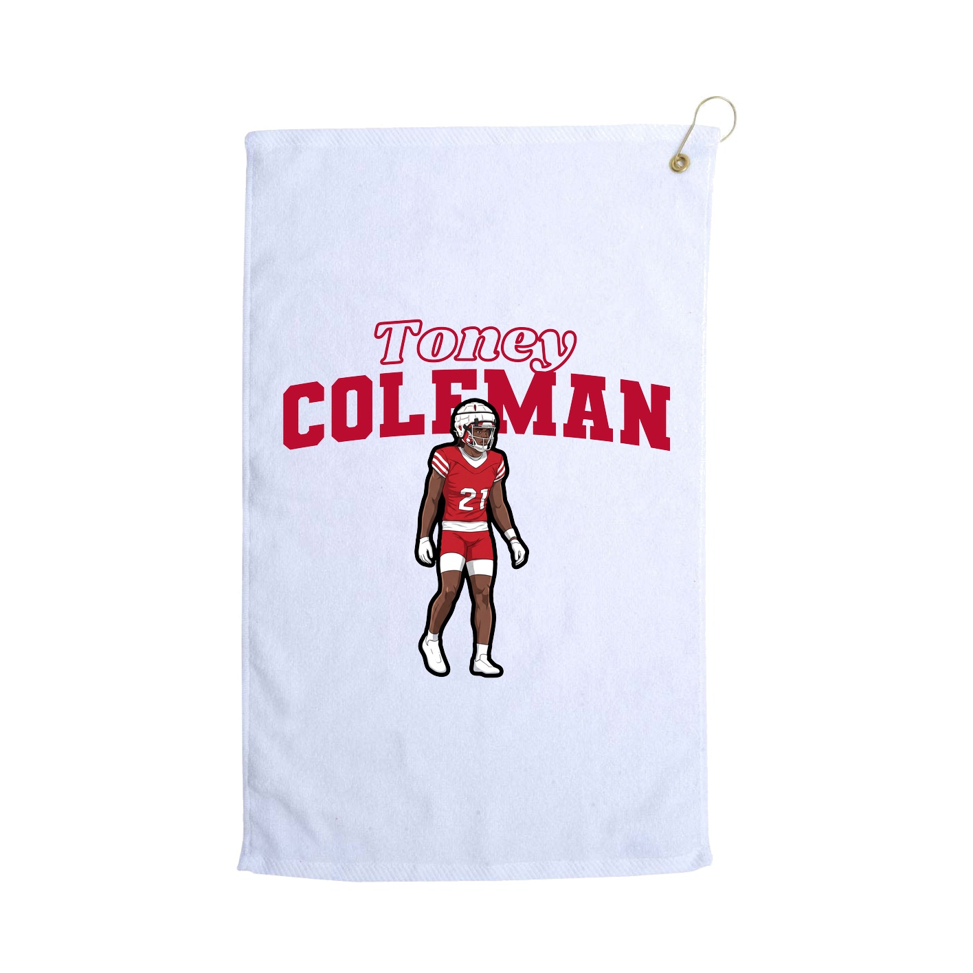 Golf Towel — Name Arch in White