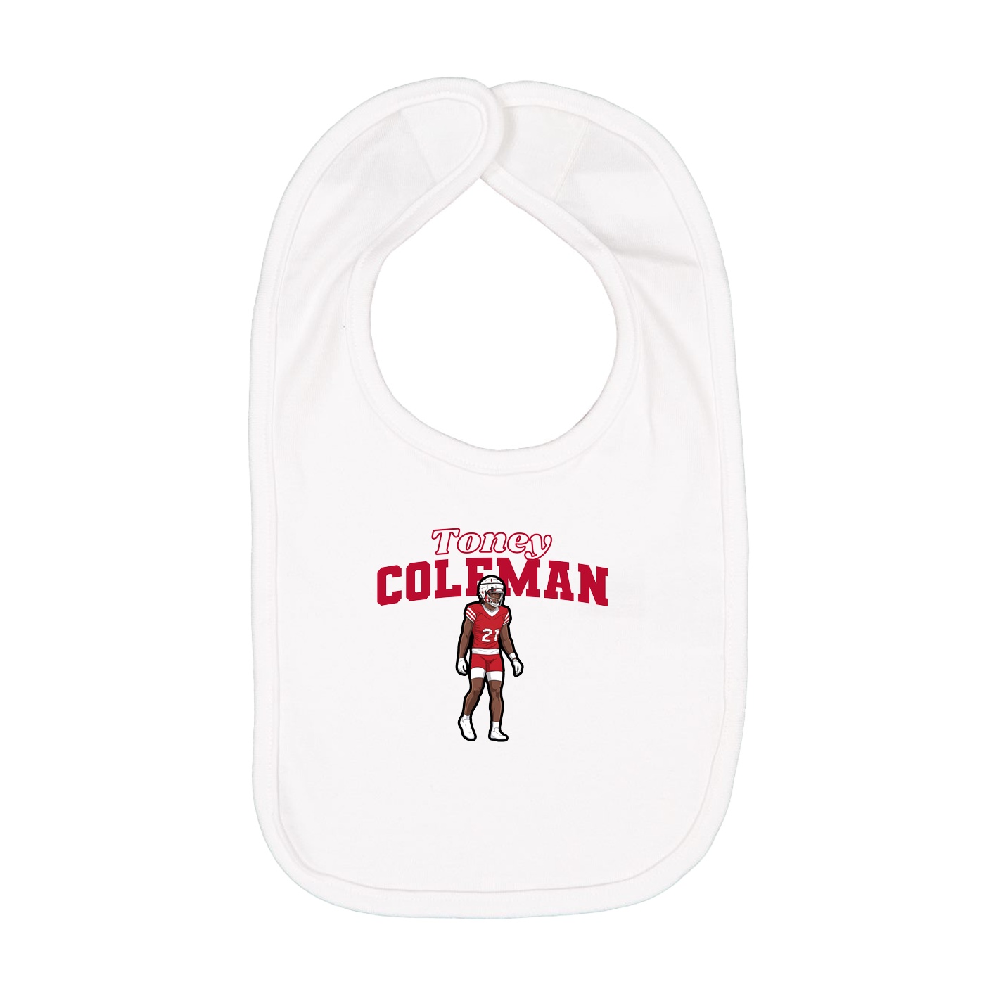 Infant Bib — Name Arch in White