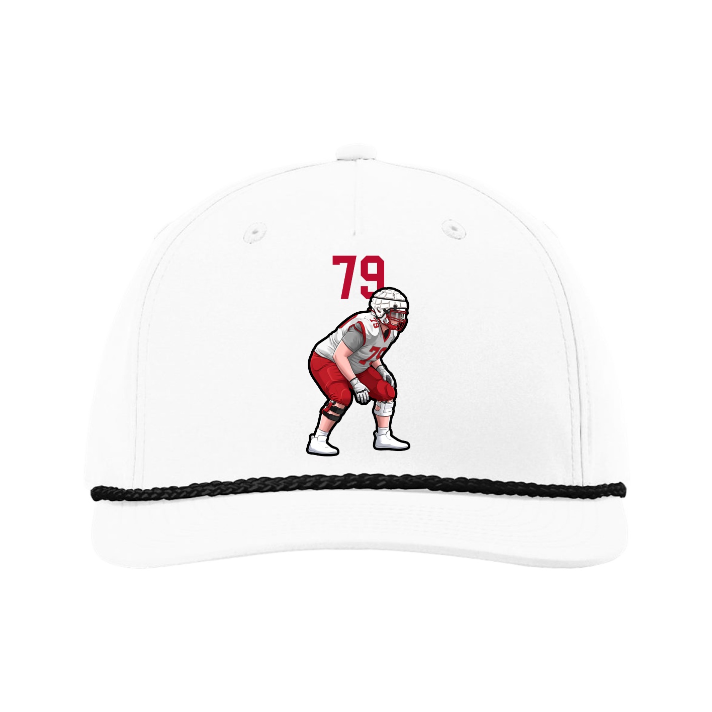 Five-Panel Classic Rope Cap — Number Top in White