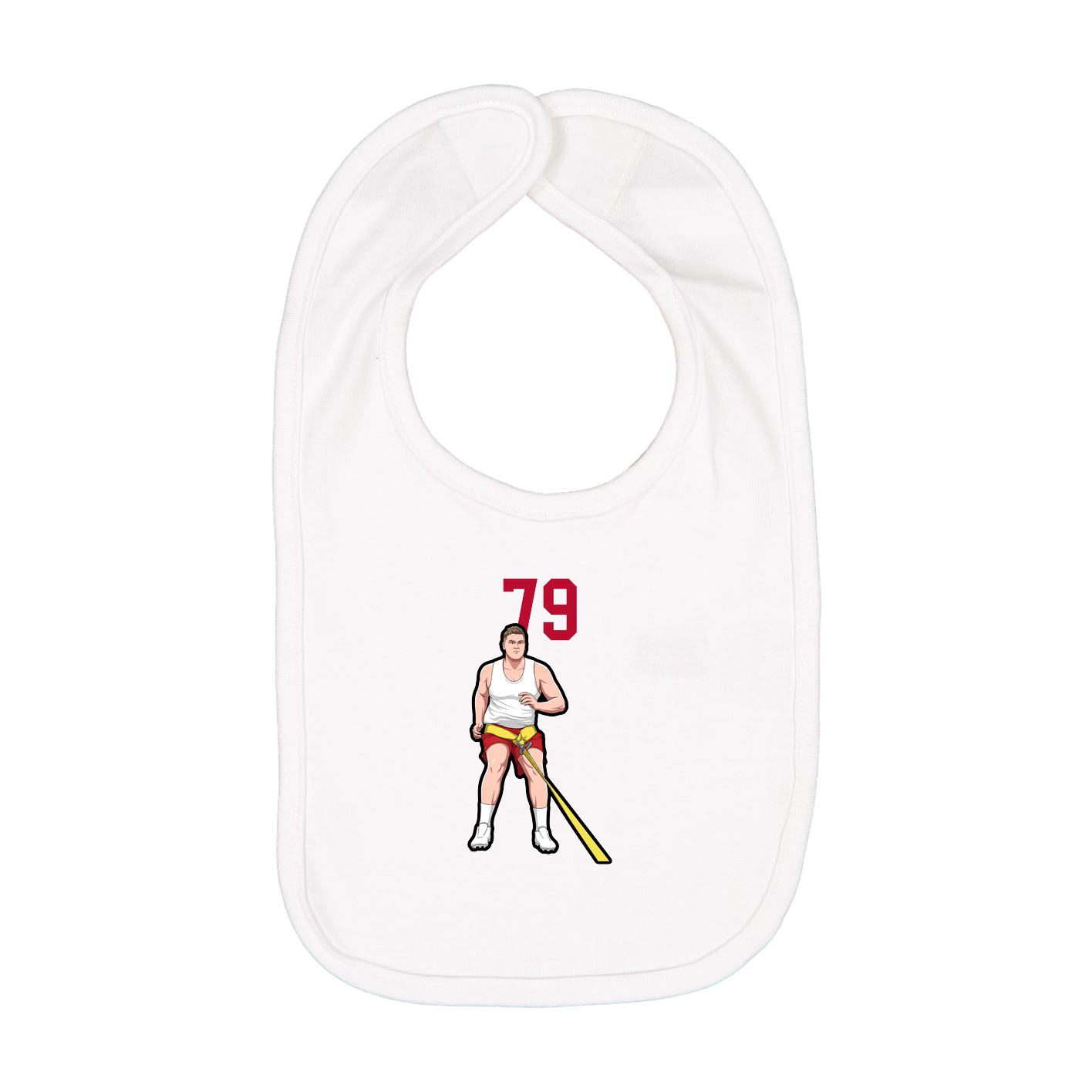 Infant Bib — Number Top in White