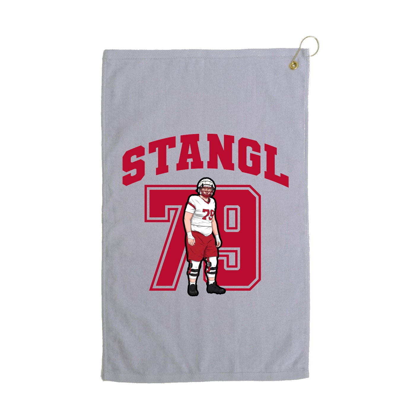 Golf Towel — Number in Grey