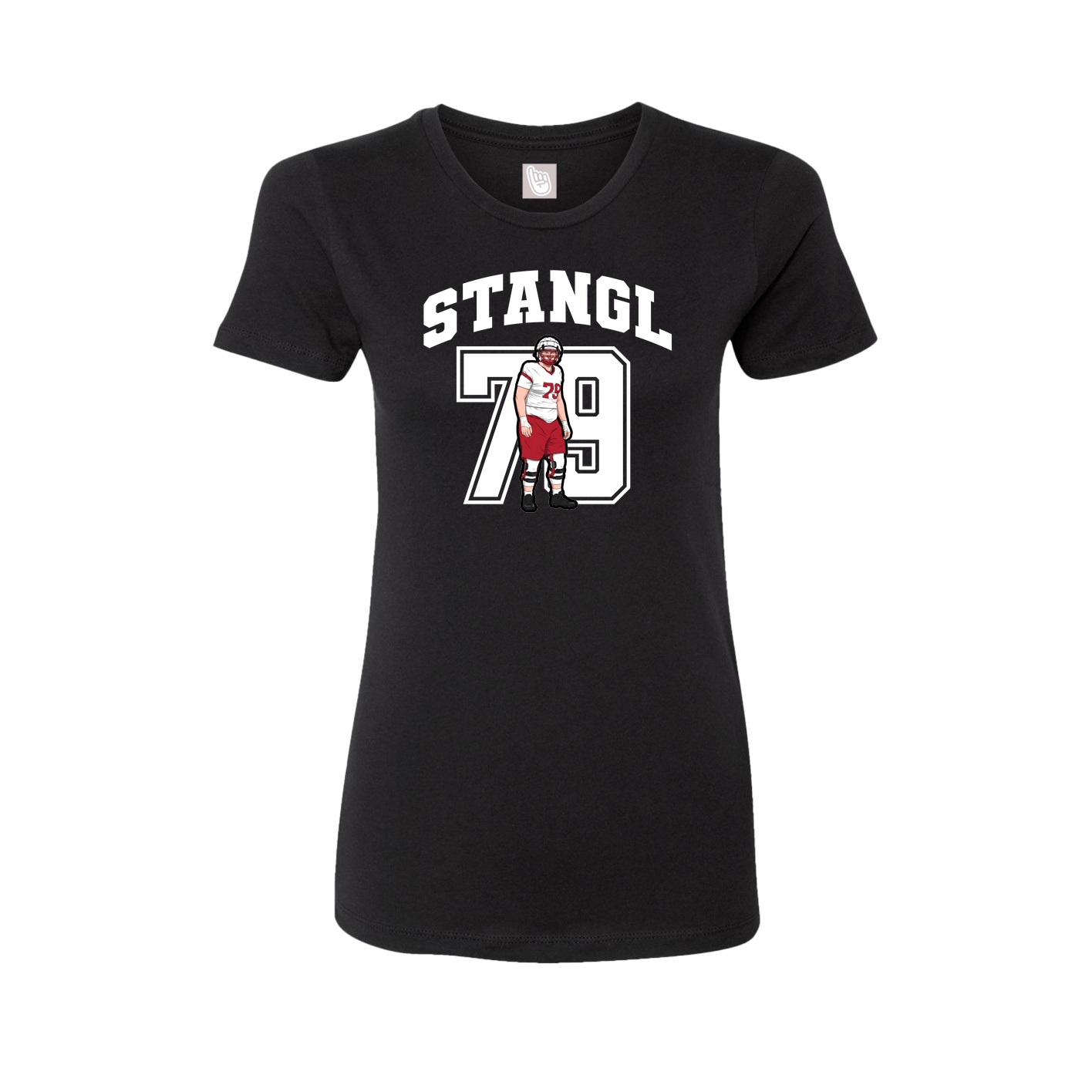 Fitted Women's Tee — Number in Black