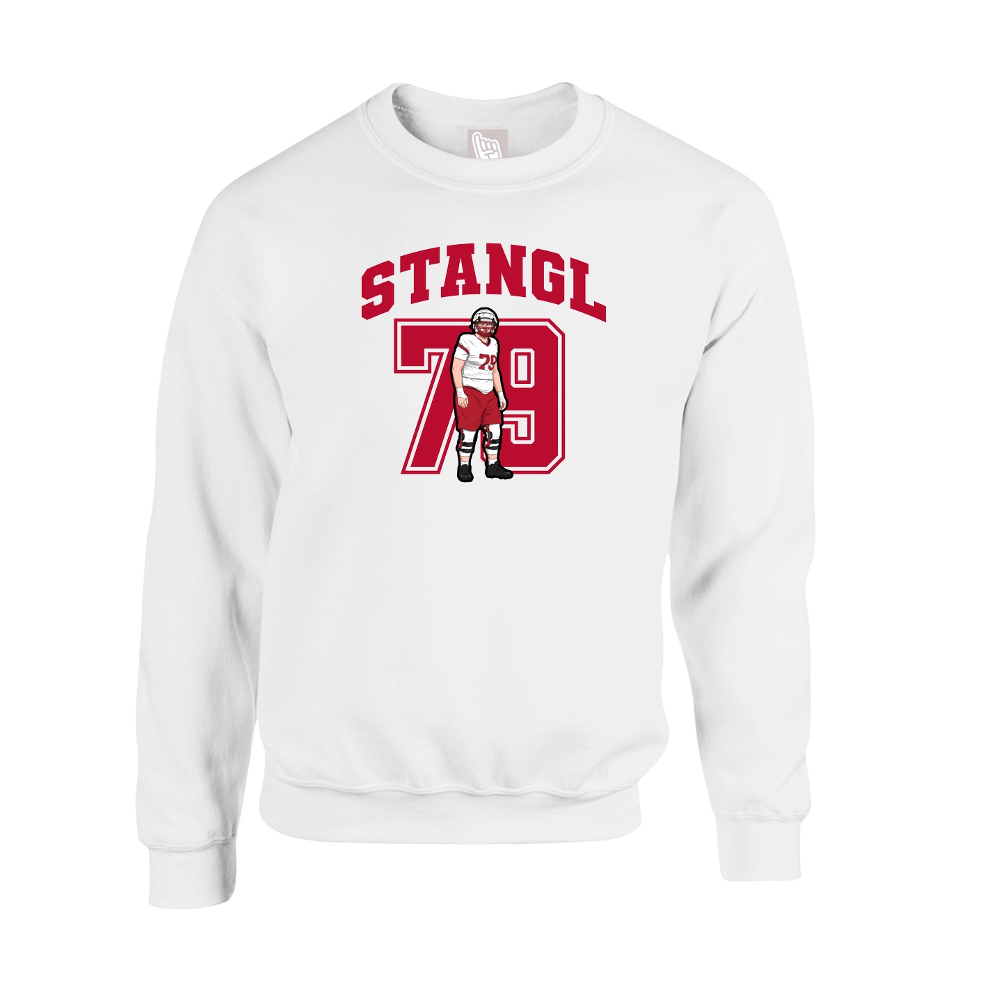 Fleece Crew — Number in White