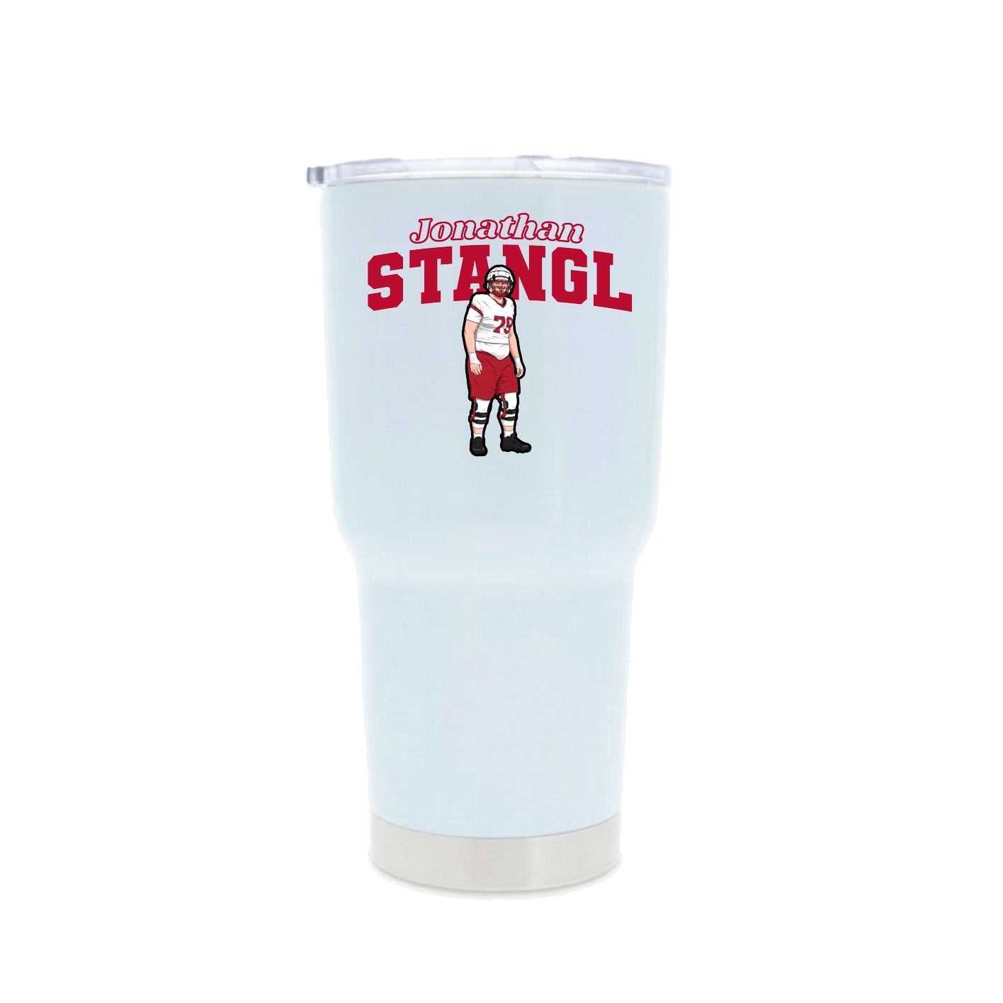30oz Stainless Steel Tumbler — Name Arch in White