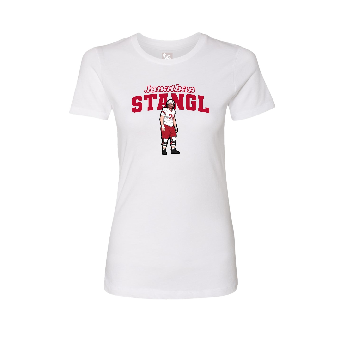 Fitted Women's Tee — Name Arch in White