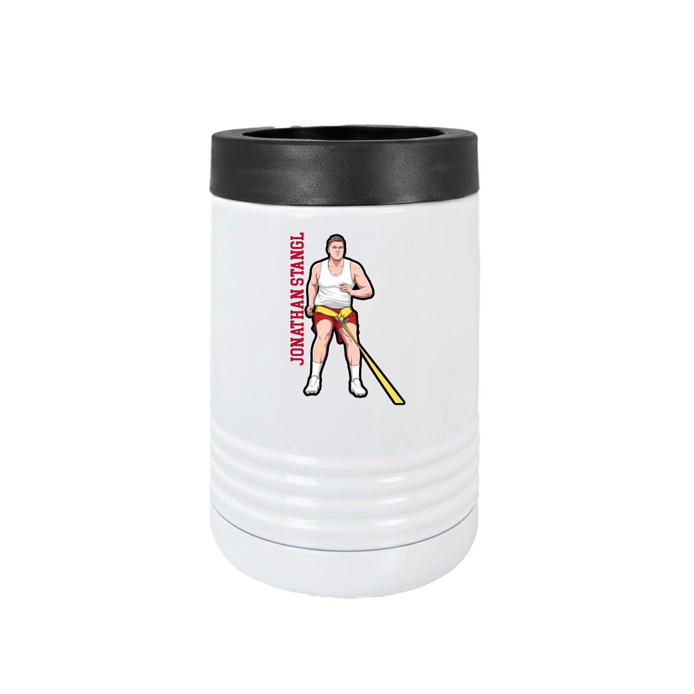 Beverage Holder — Name Vertical in White