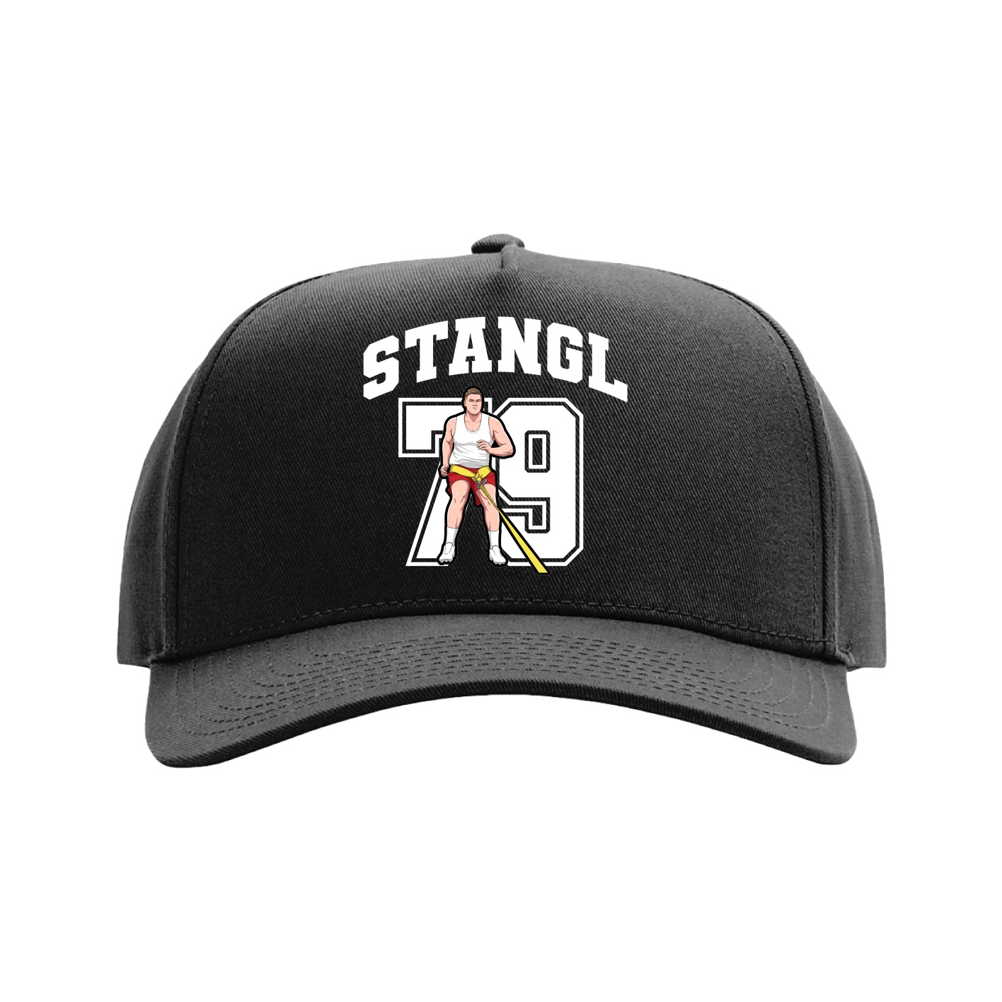 Full Fabric Five-Panel Champ Cap — Number in Black