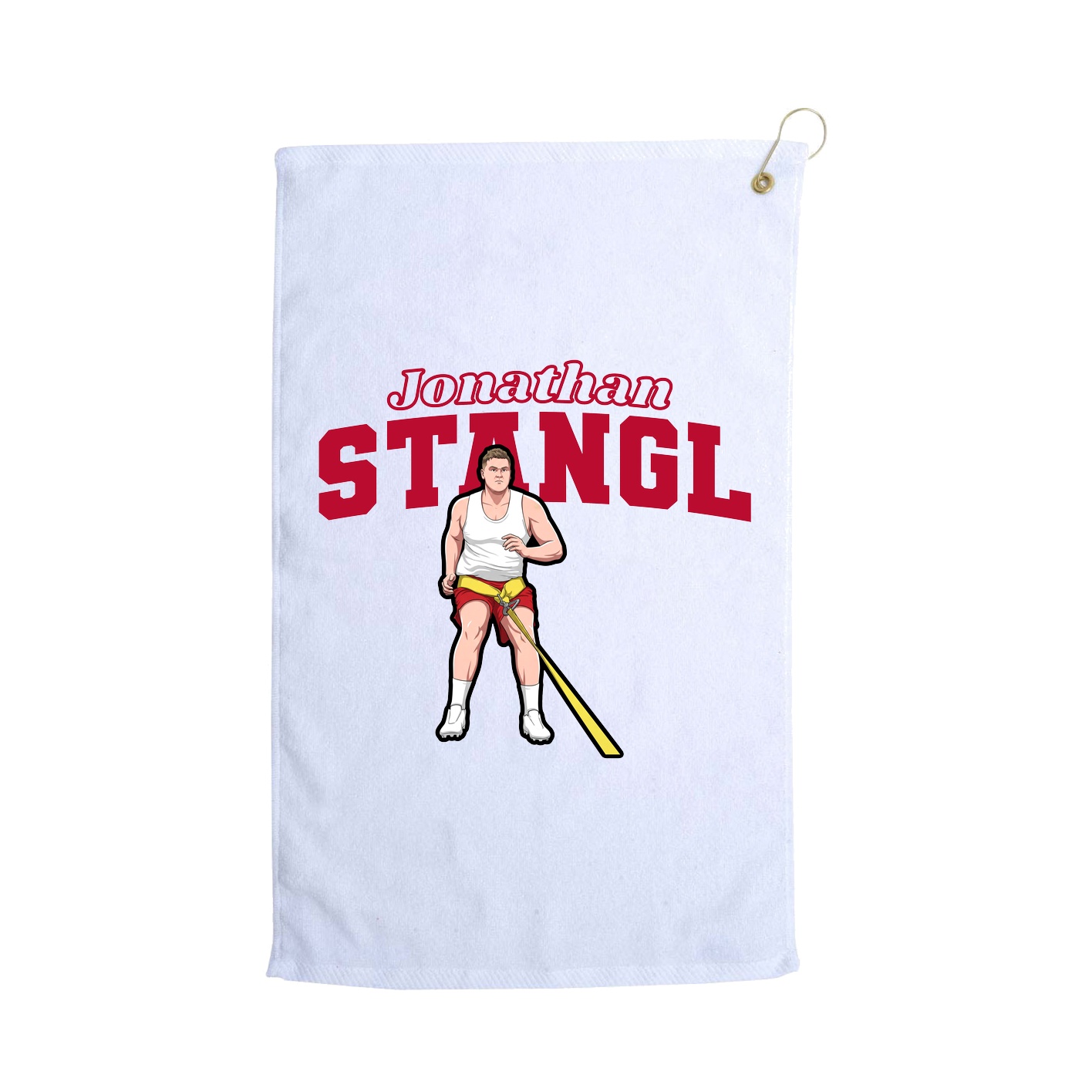 Golf Towel — Name Arch in White