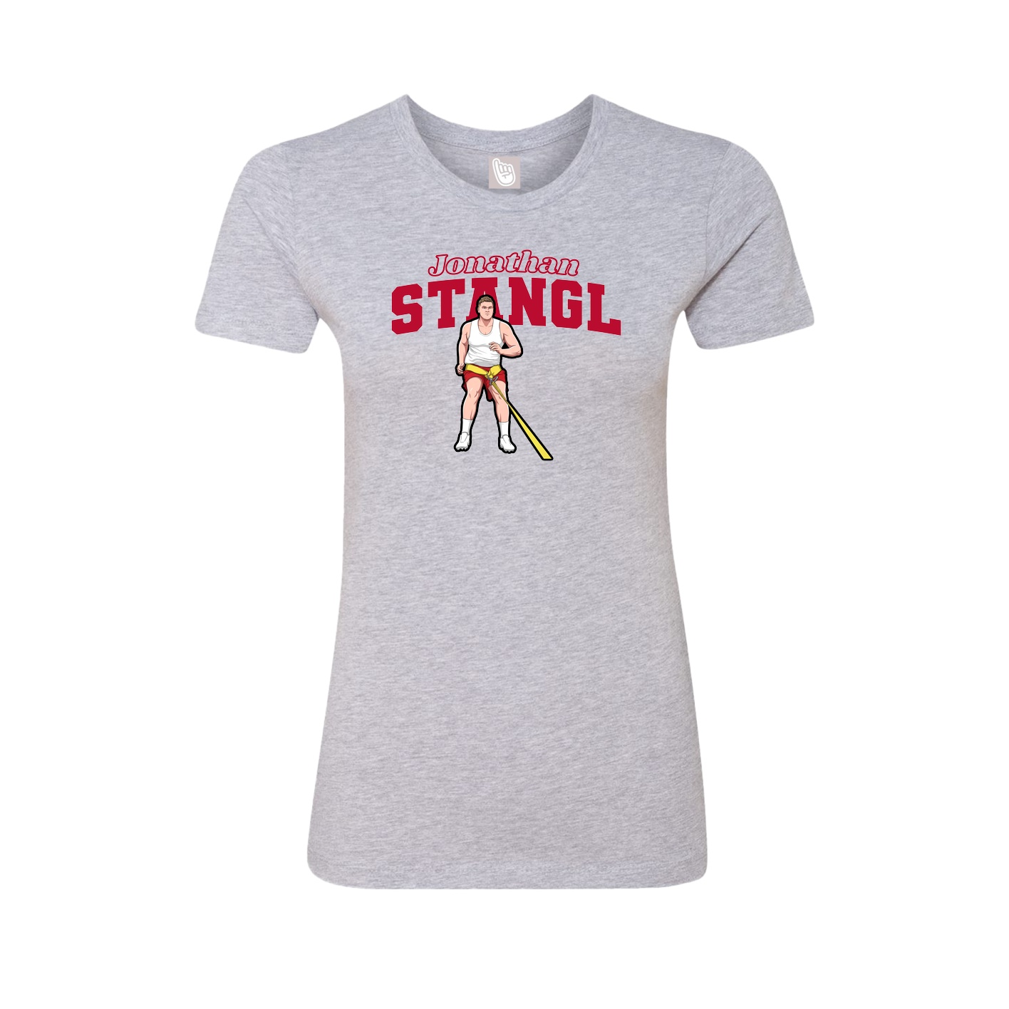 Fitted Women's Tee — Name Arch in Grey
