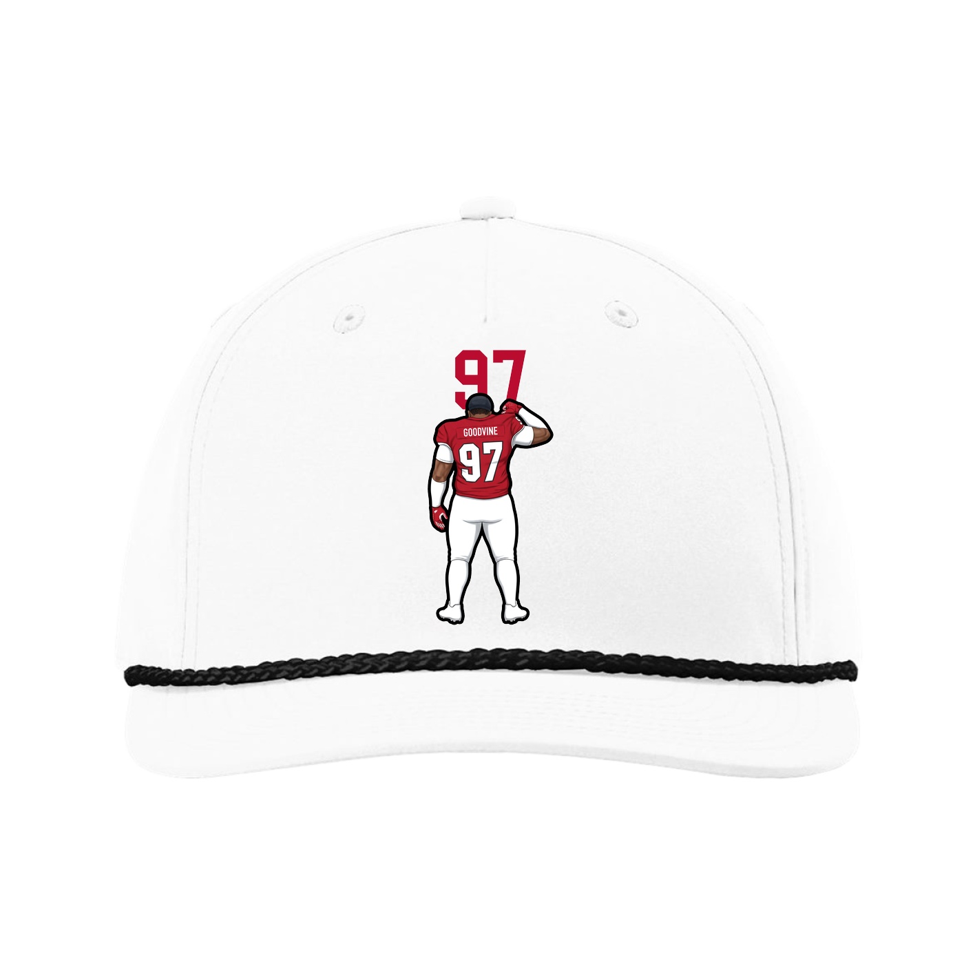 Five-Panel Classic Rope Cap — Number Top in White